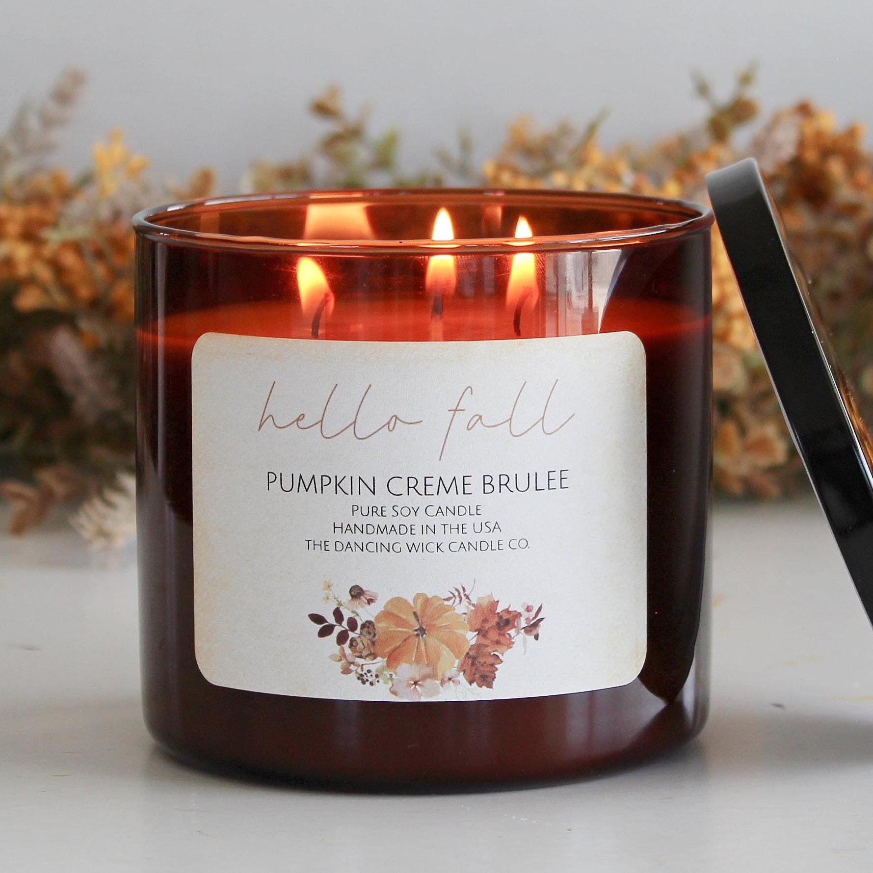 3 Wick Fall Pumpkin Candle - The Dancing Wick