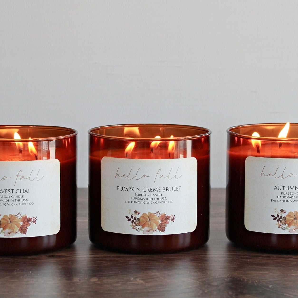 3 Wick Fall Pumpkin Candle - The Dancing Wick