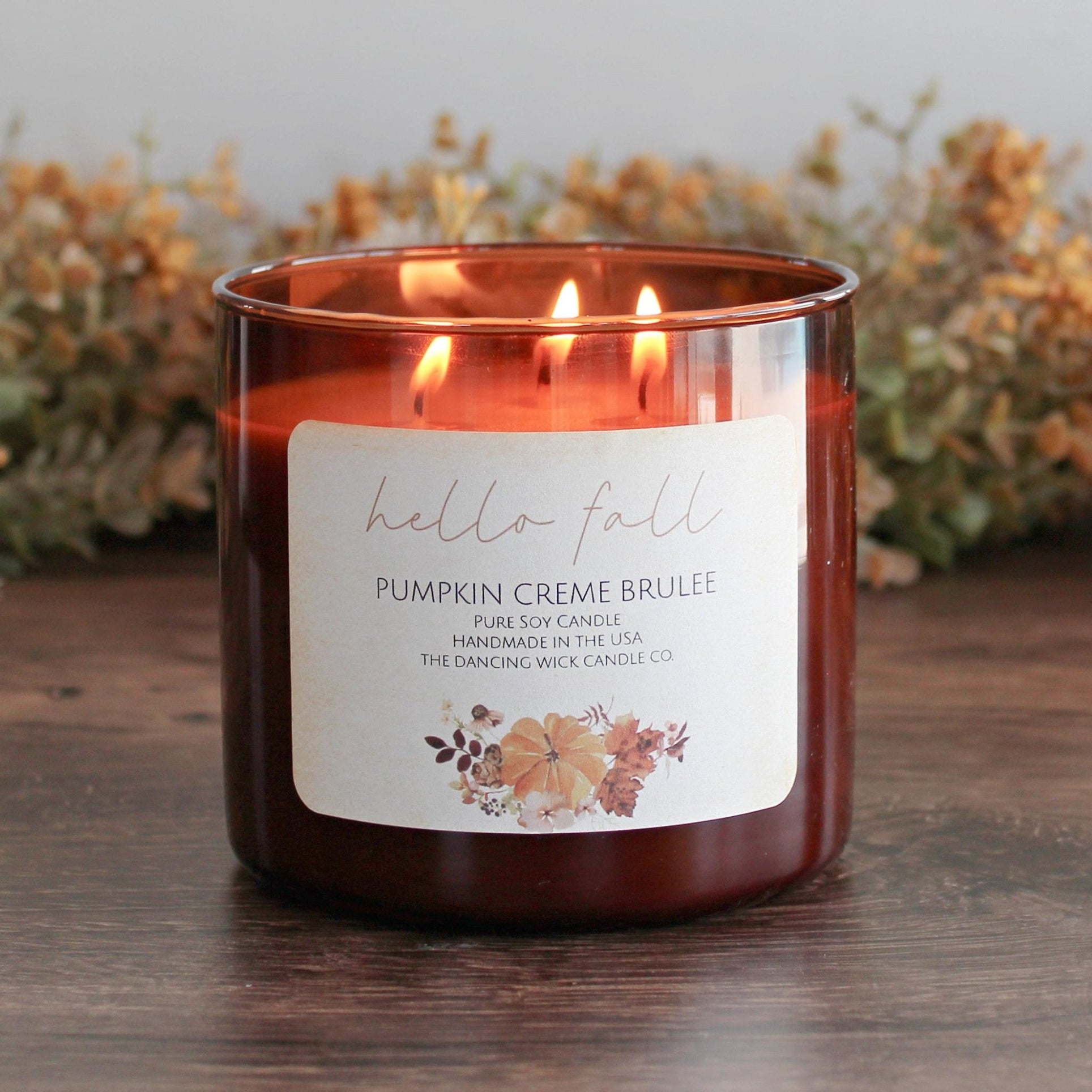 3 Wick Fall Pumpkin Candle - The Dancing Wick