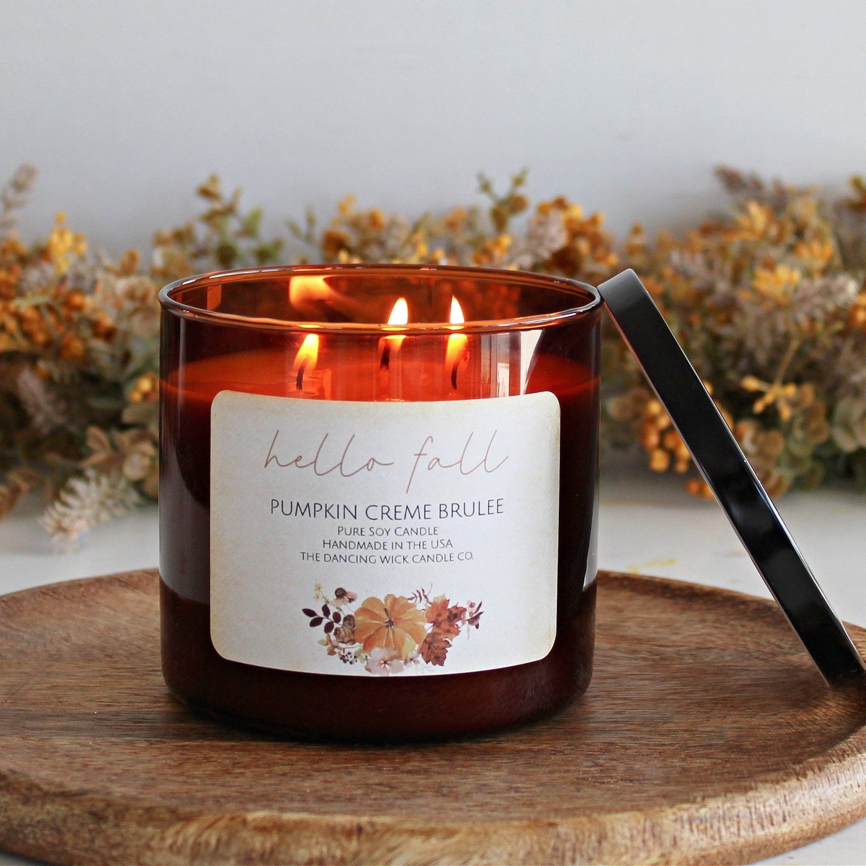 3 Wick Fall Pumpkin Candle - The Dancing Wick