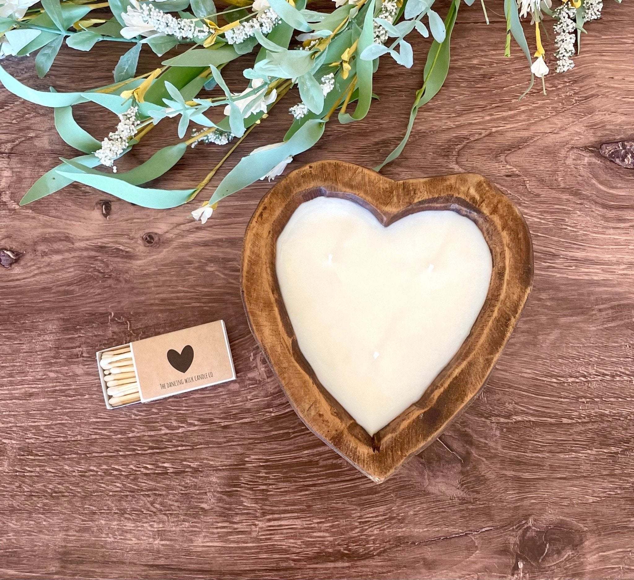 3 Wick Heart Dough Bowl Candle - The Dancing Wick