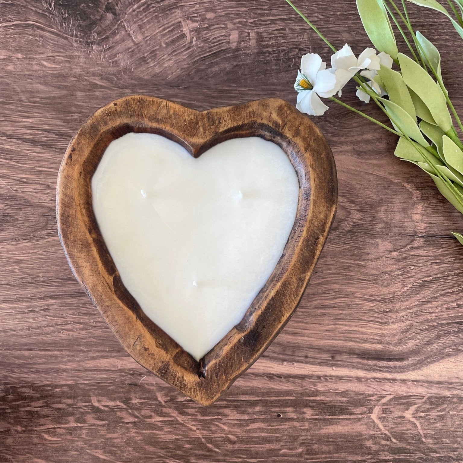 3 Wick Heart Dough Bowl Candle - The Dancing Wick