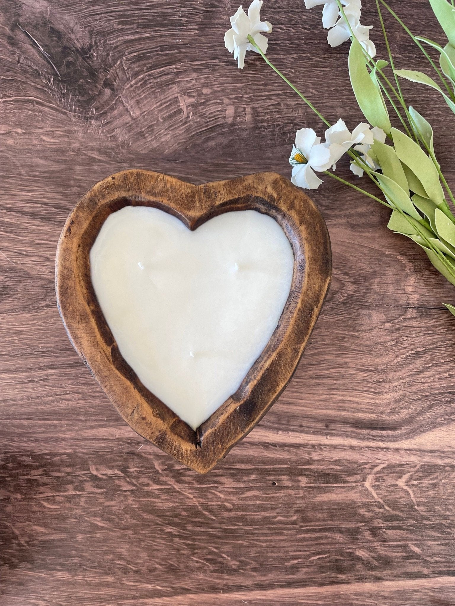 3 Wick Heart Dough Bowl Candle - The Dancing Wick