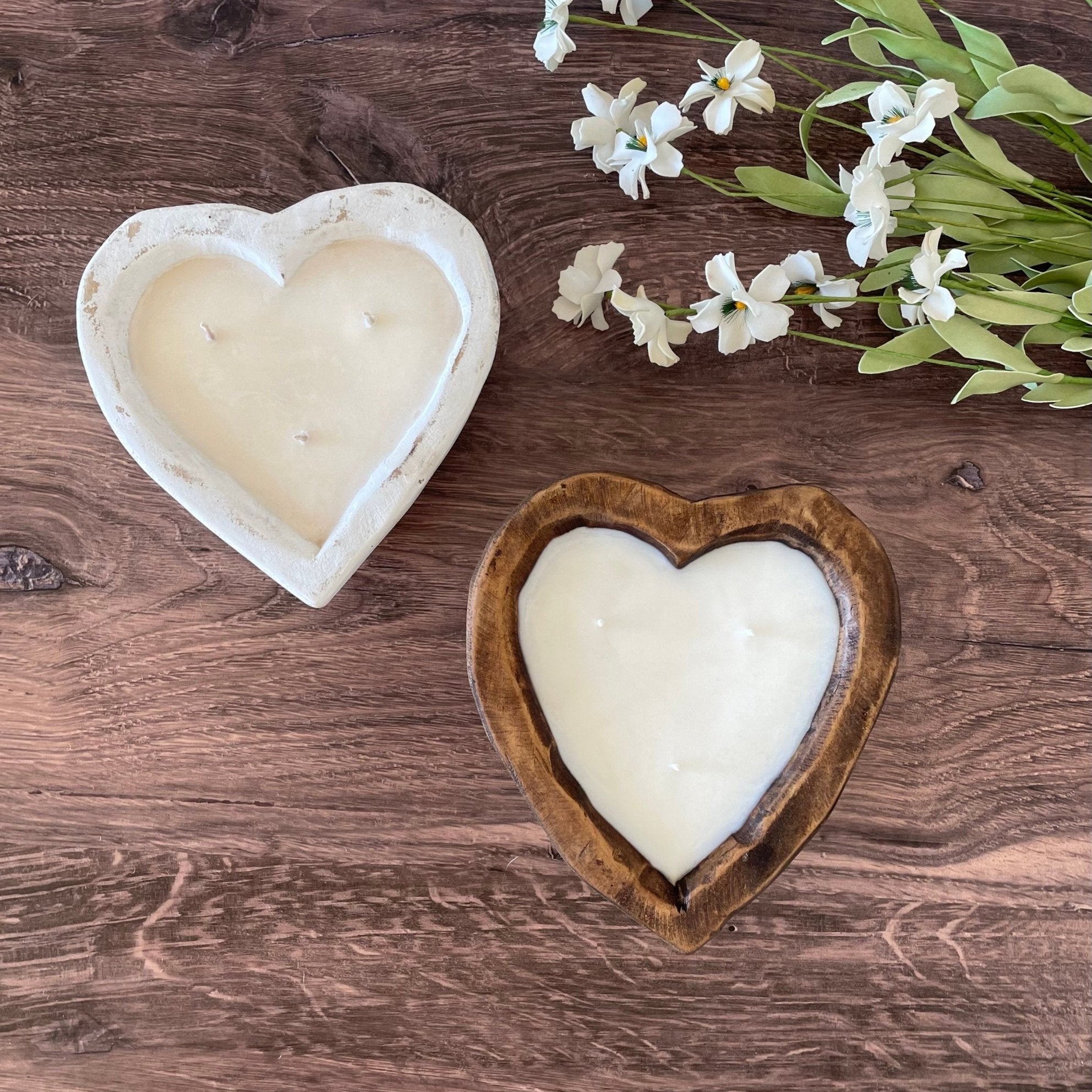 3 Wick Heart Dough Bowl Candle - The Dancing Wick