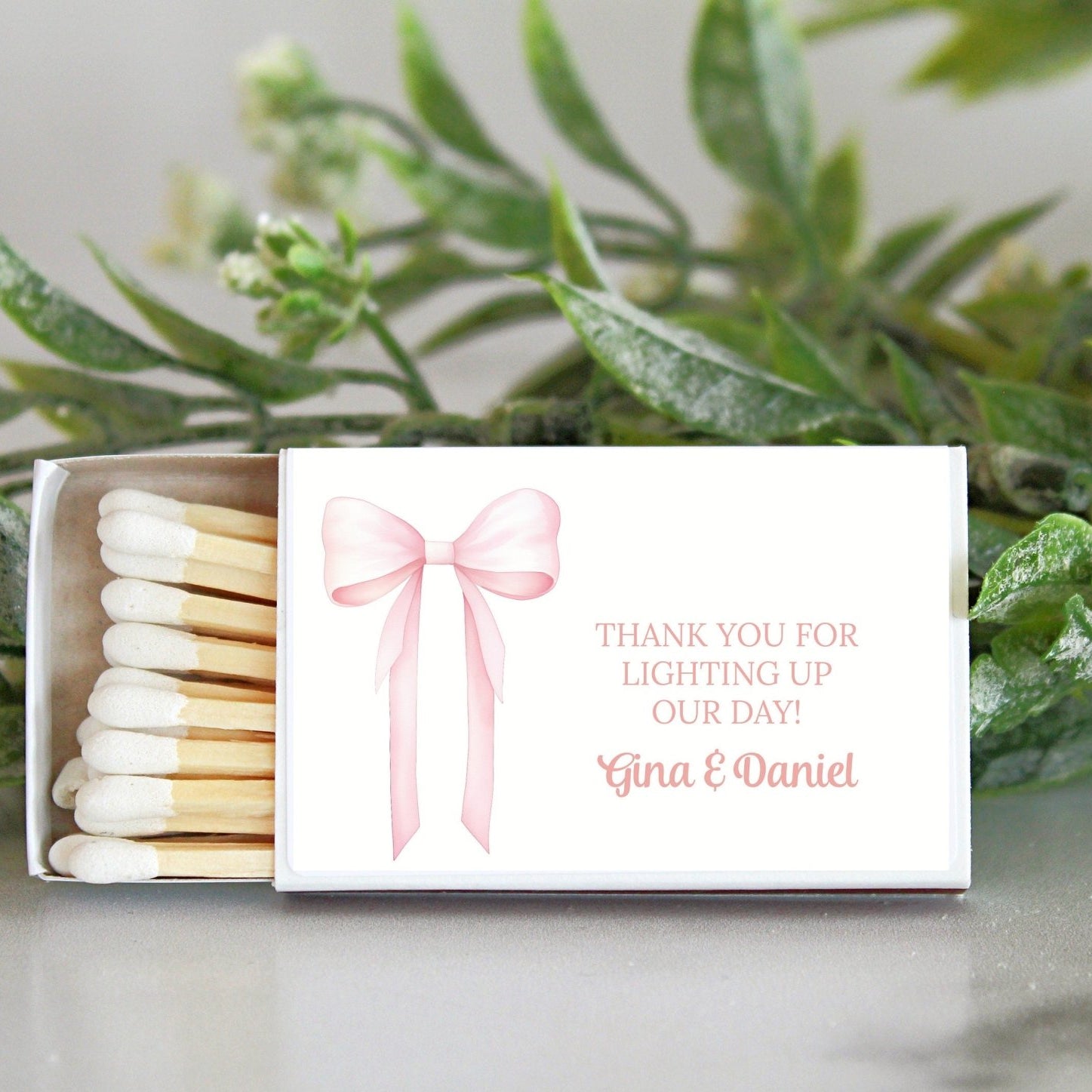 Add Custom Matches for Baby Shower Favors - The Dancing Wick