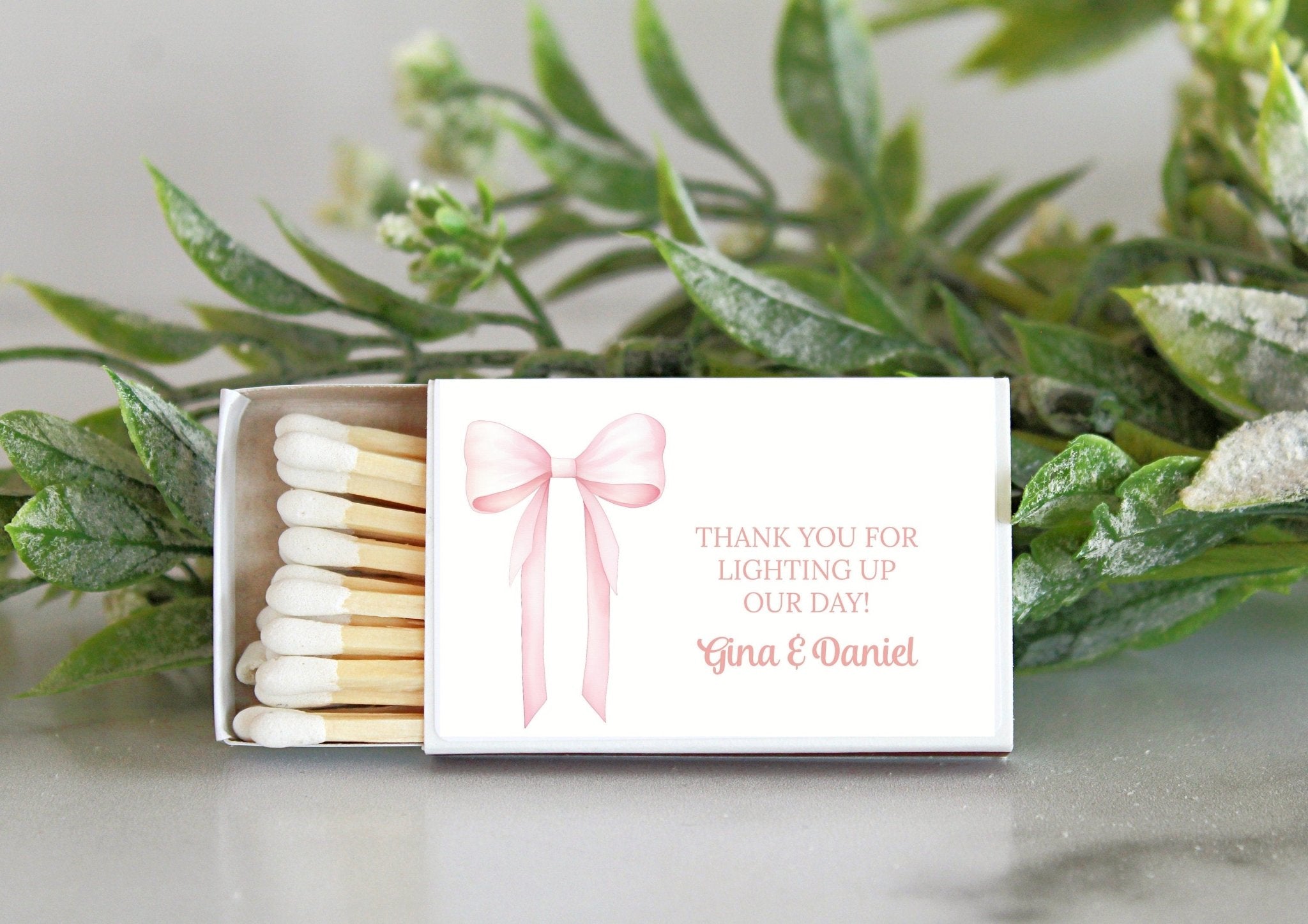 Add Custom Matches for Baby Shower Favors - The Dancing Wick