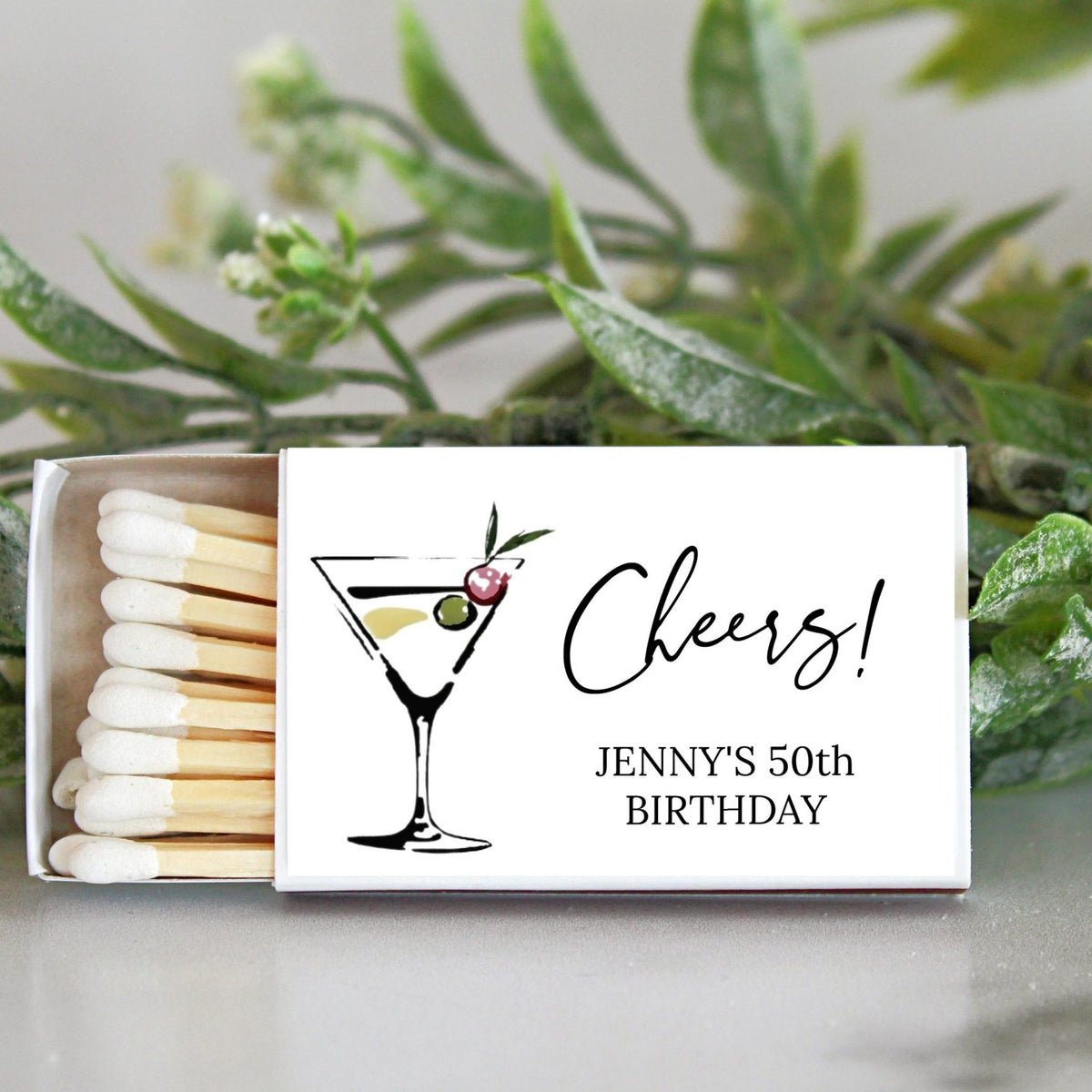 Adult "Cheers" Birthday Party Match Box - Set of 10 - The Dancing Wick