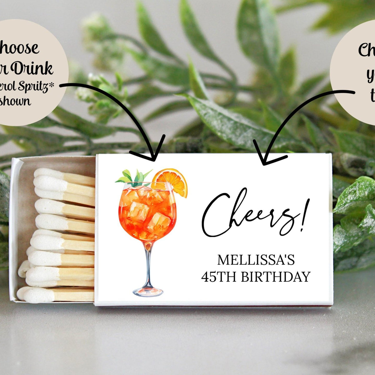 Adult "Cheers" Birthday Party Match Box - Set of 10 - The Dancing Wick