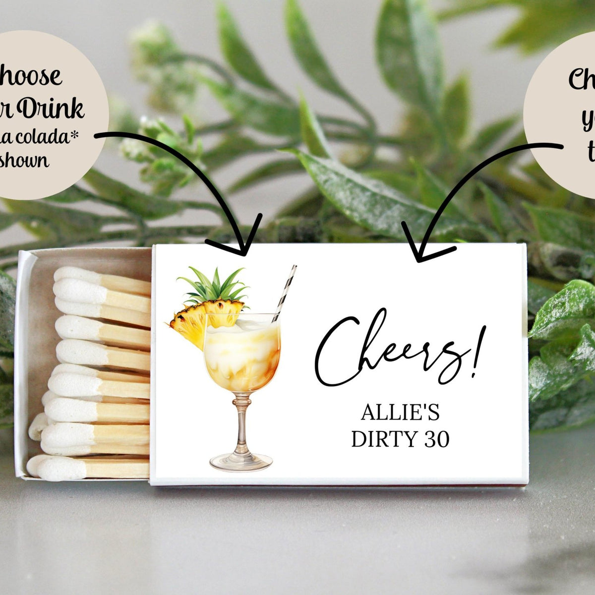 Adult "Cheers" Birthday Party Match Box - Set of 10 - The Dancing Wick