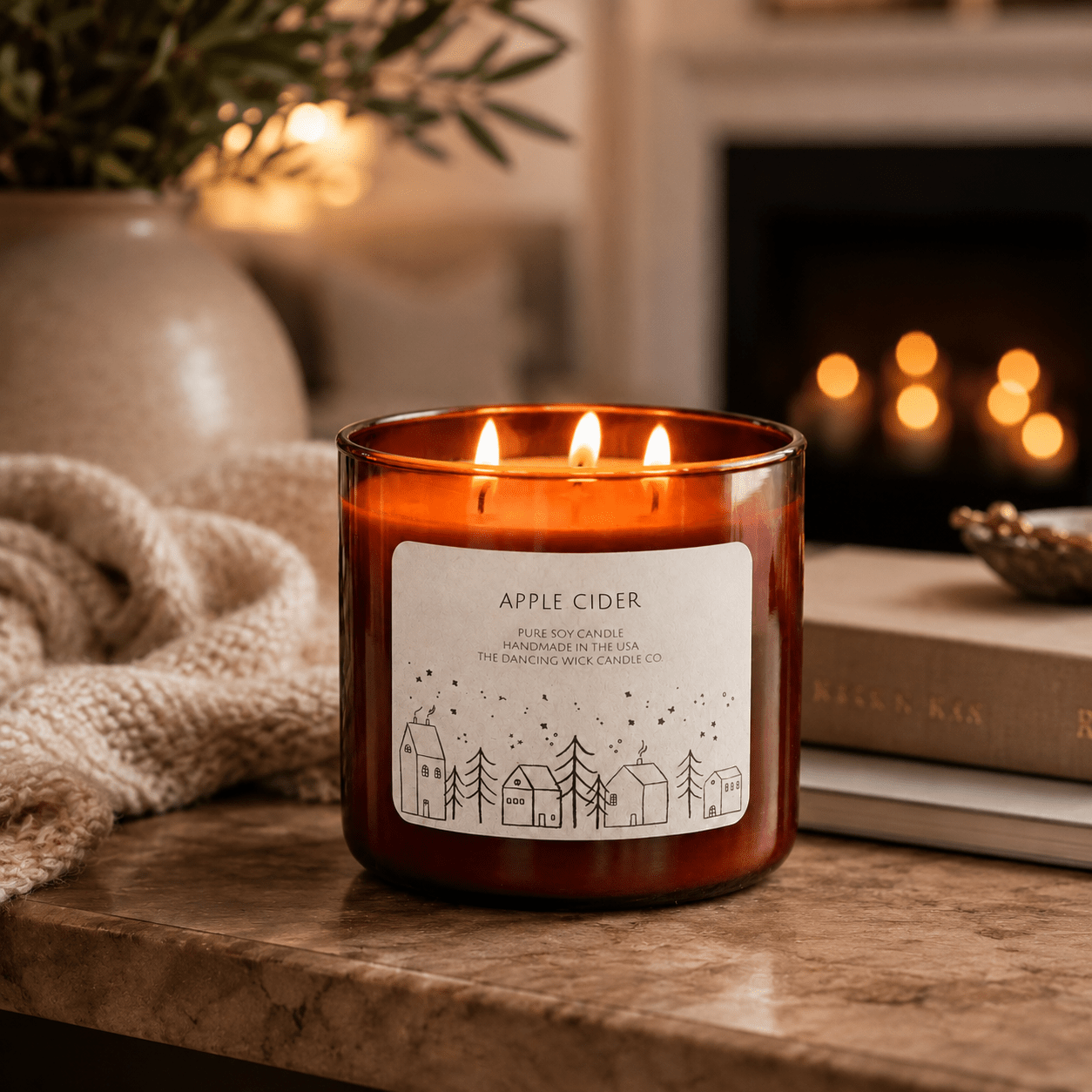 Apple Cider - 3 Wick Christmas Tumbler Candle - The Dancing Wick
