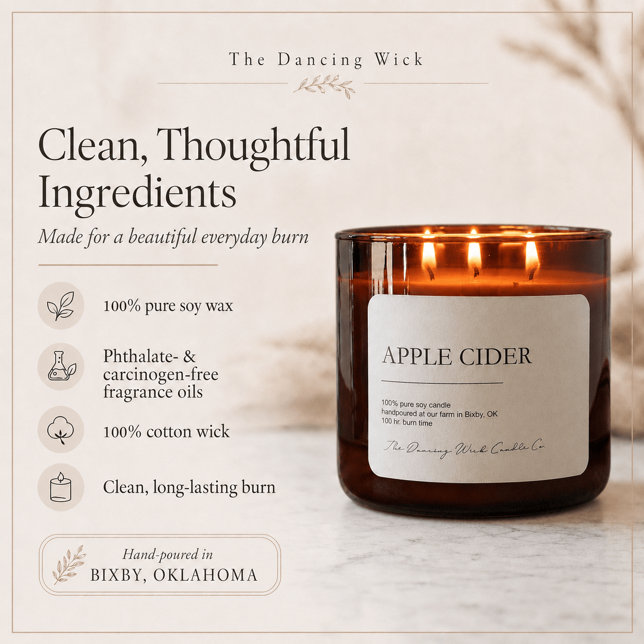 Apple Cider - 3 Wick Everyday Tumbler Candle - The Dancing Wick