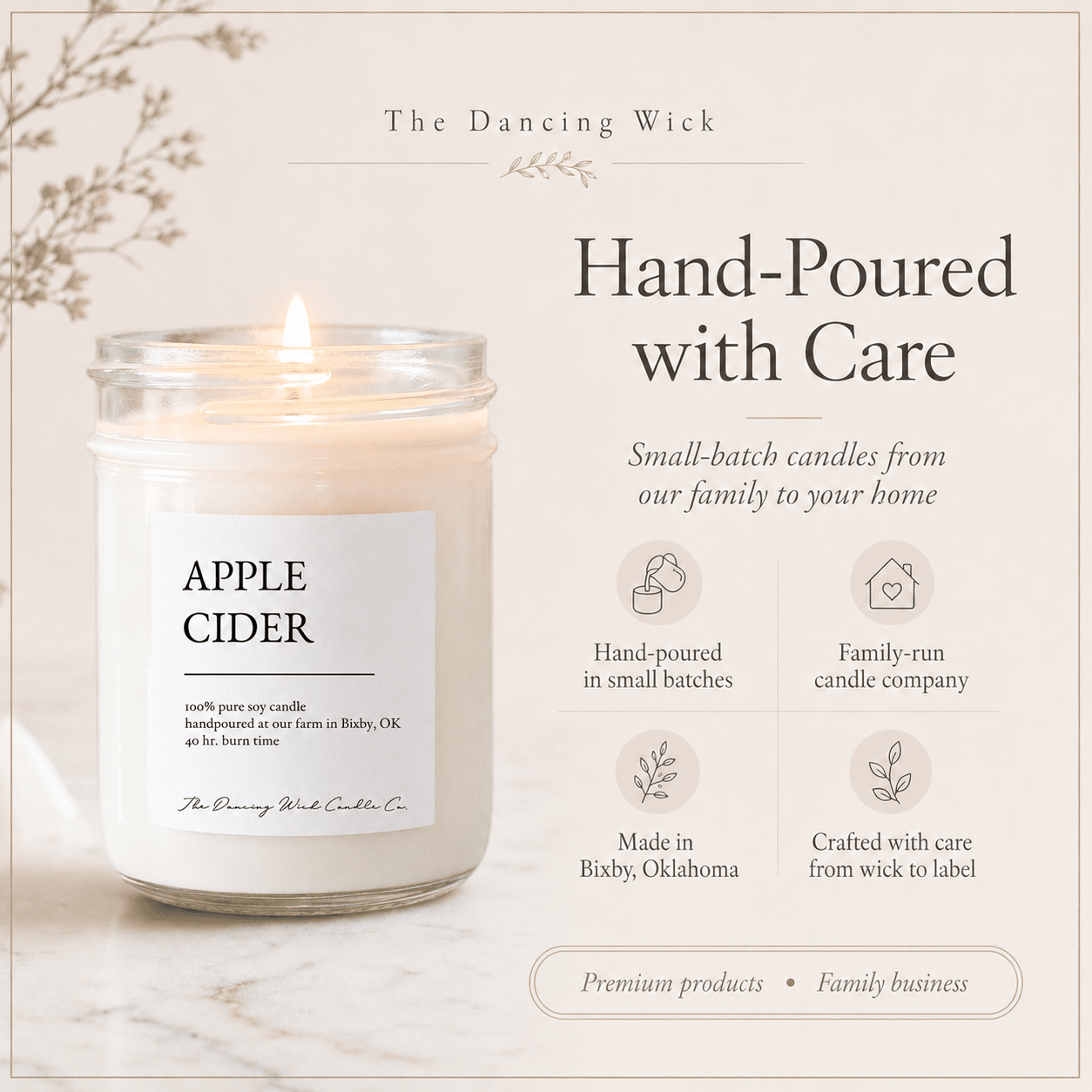 Apple Cider TDW Signature Candle - The Dancing Wick
