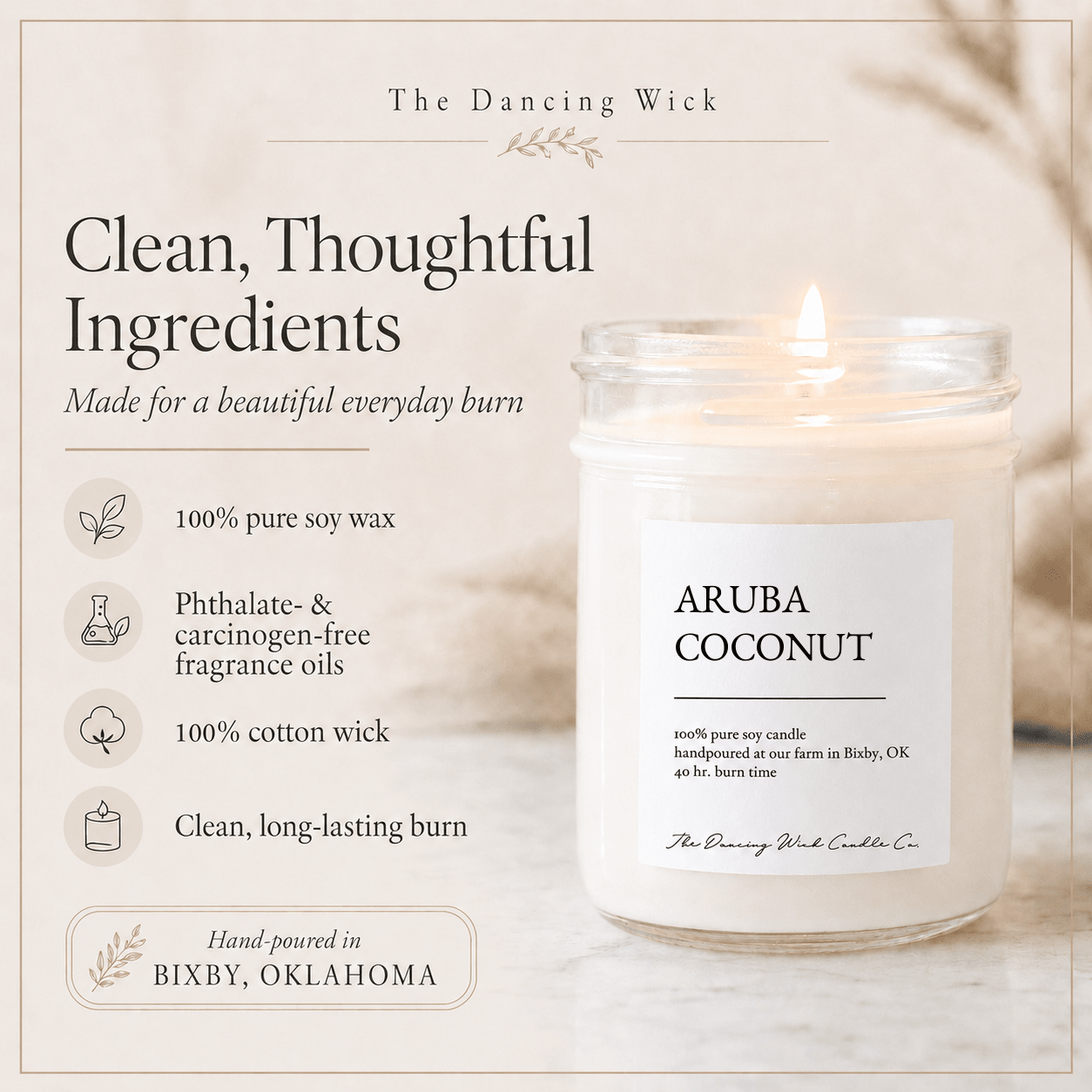 Aruba Coconut - TDW Signature Candle - The Dancing Wick