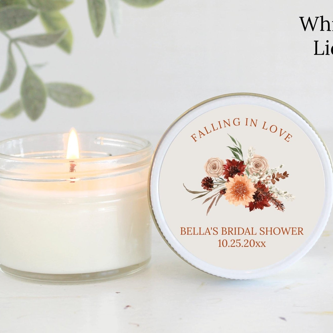 Autumn Wildflower Bridal Shower Candle Favors - The Dancing Wick