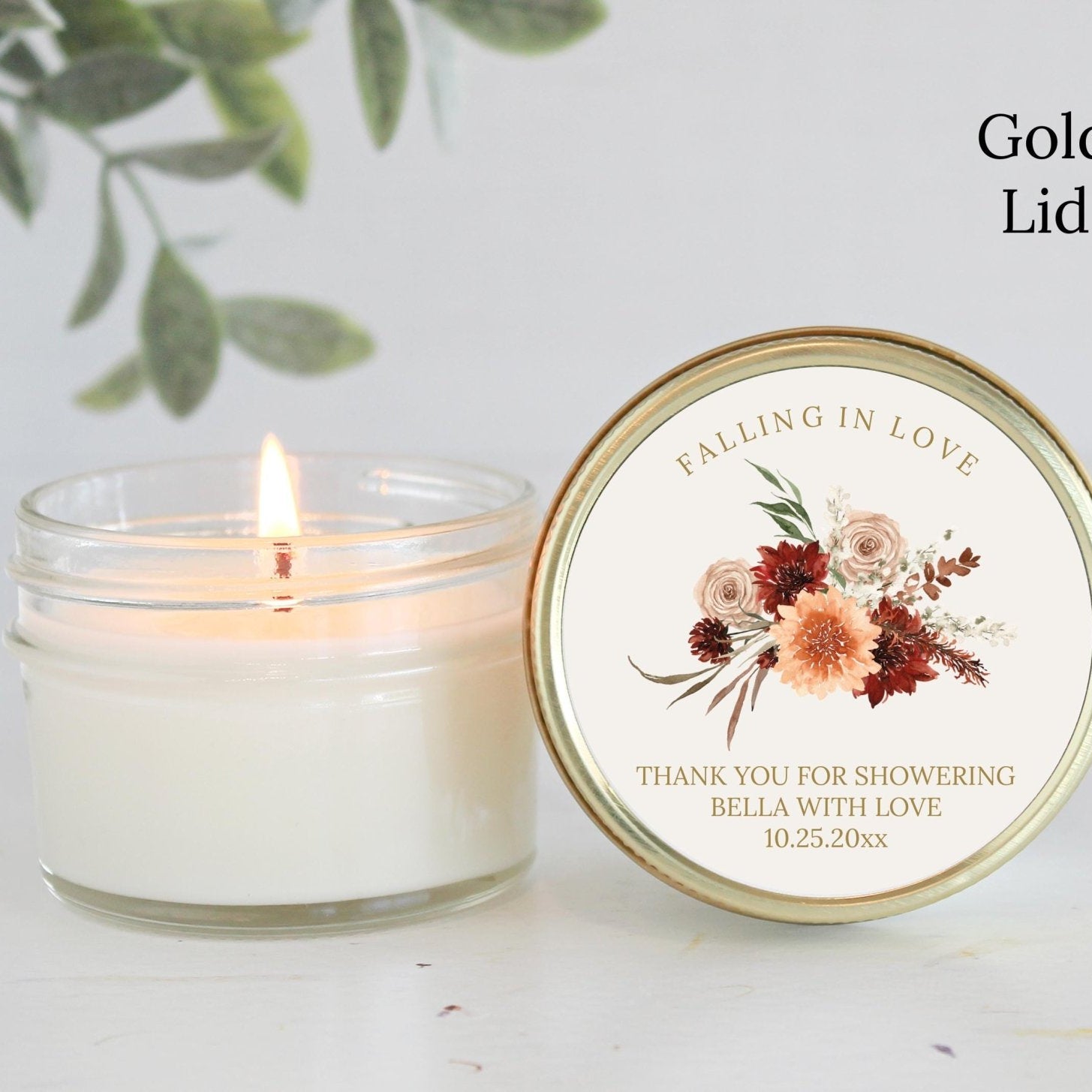 Autumn Wildflower Bridal Shower Candle Favors - The Dancing Wick