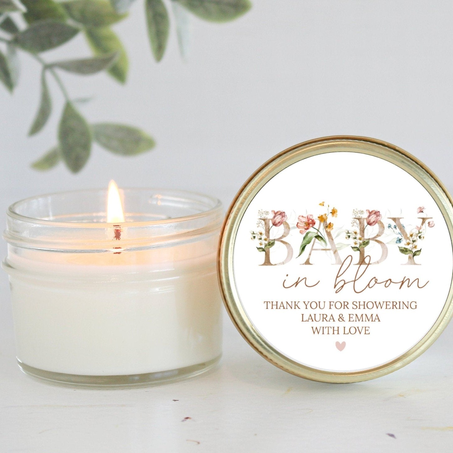 Baby in Bloom Baby Shower Favors - The Dancing Wick