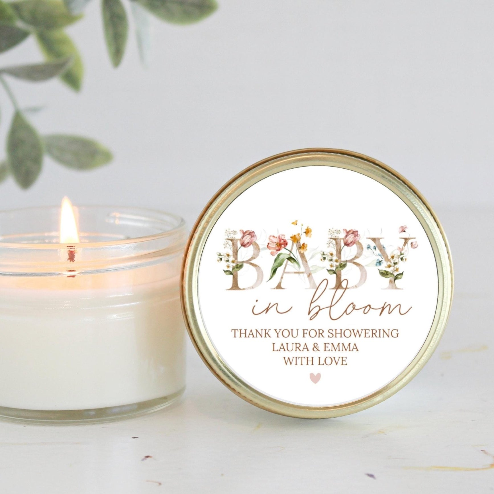 Baby in Bloom Baby Shower Favors - The Dancing Wick