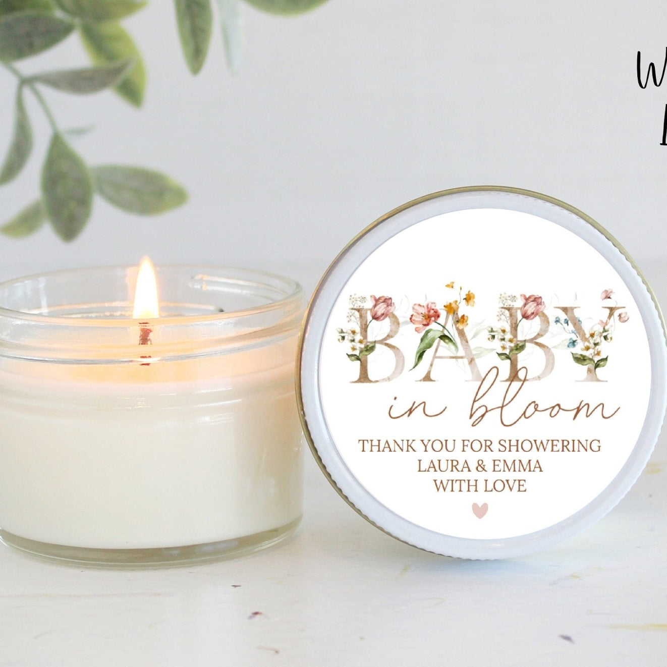 Baby in Bloom Baby Shower Favors - The Dancing Wick