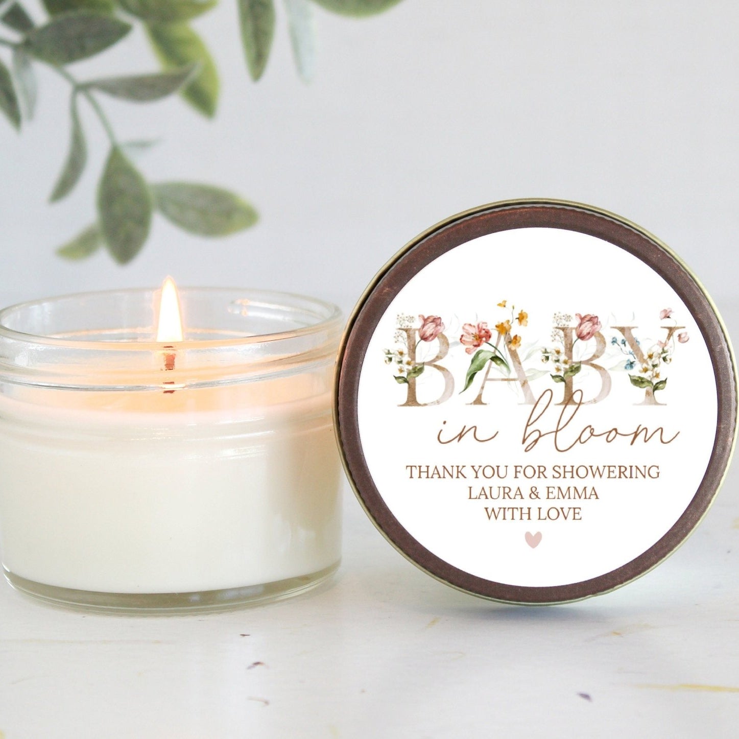 Baby in Bloom Baby Shower Favors - The Dancing Wick