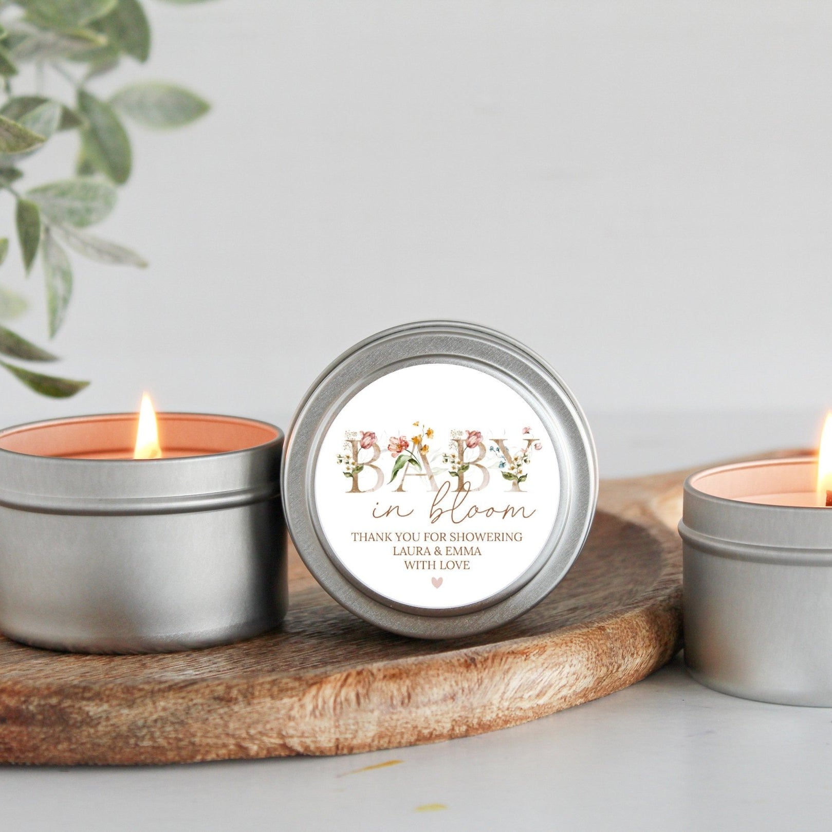 Baby in Bloom Shower Tins - Set of 10 - The Dancing Wick