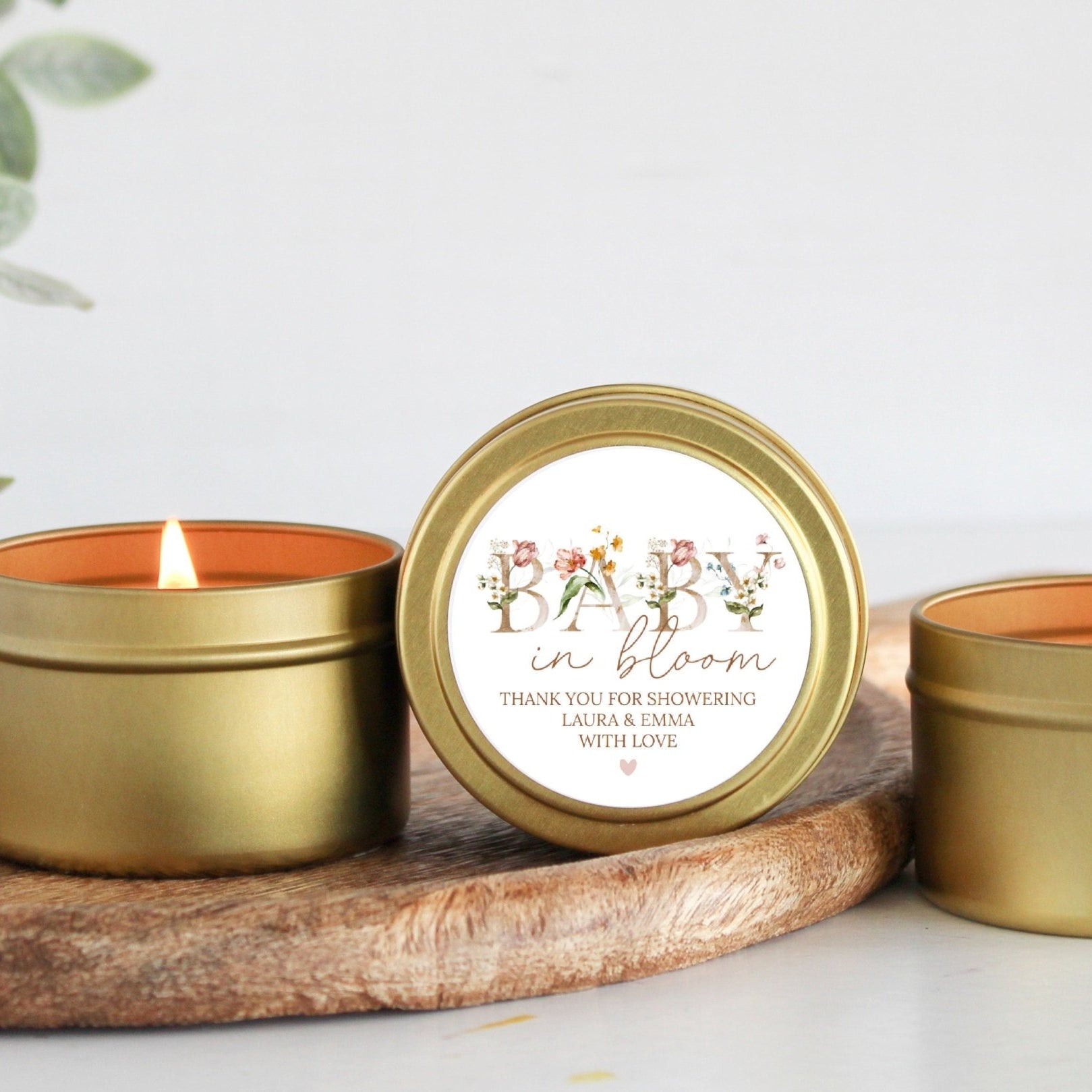 Baby in Bloom Shower Tins - Set of 10 - The Dancing Wick