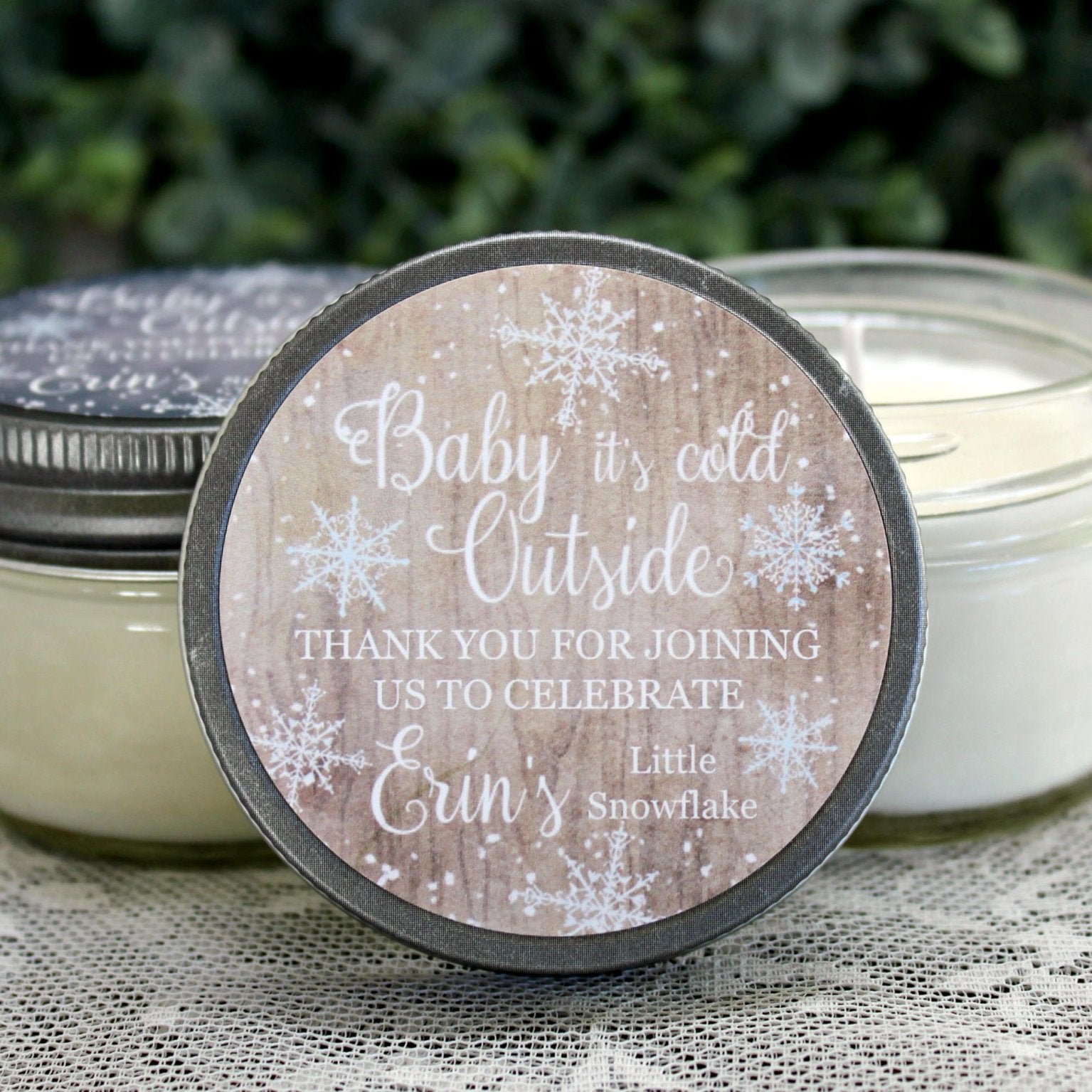 Baby It's Cold Outside Snowflake Favor - The Dancing Wick
