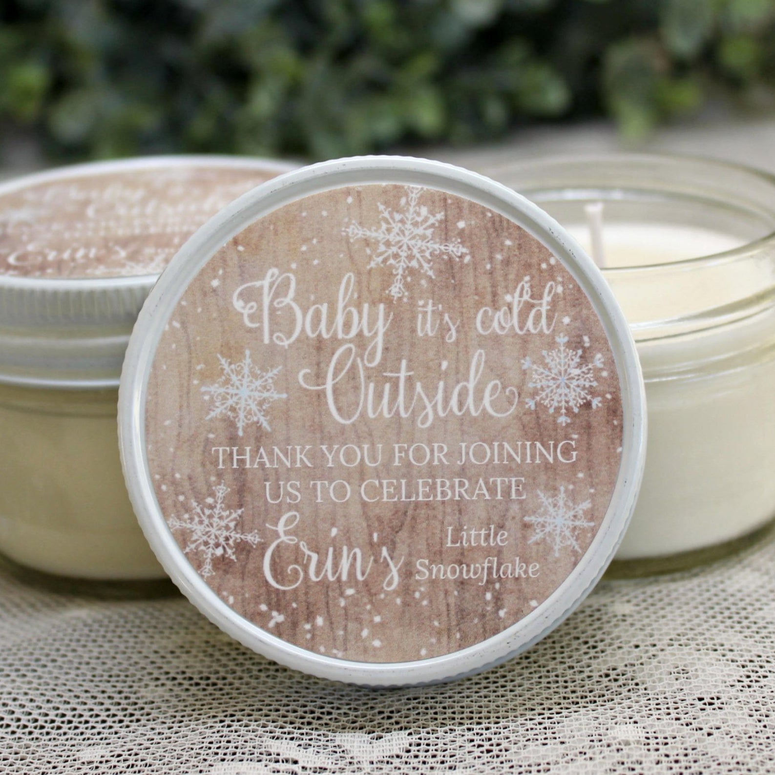 Baby It's Cold Outside Snowflake Favor - The Dancing Wick