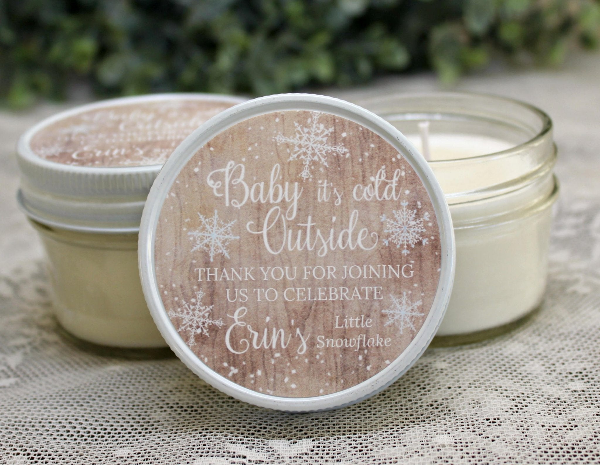 Baby It's Cold Outside Snowflake Favor - The Dancing Wick