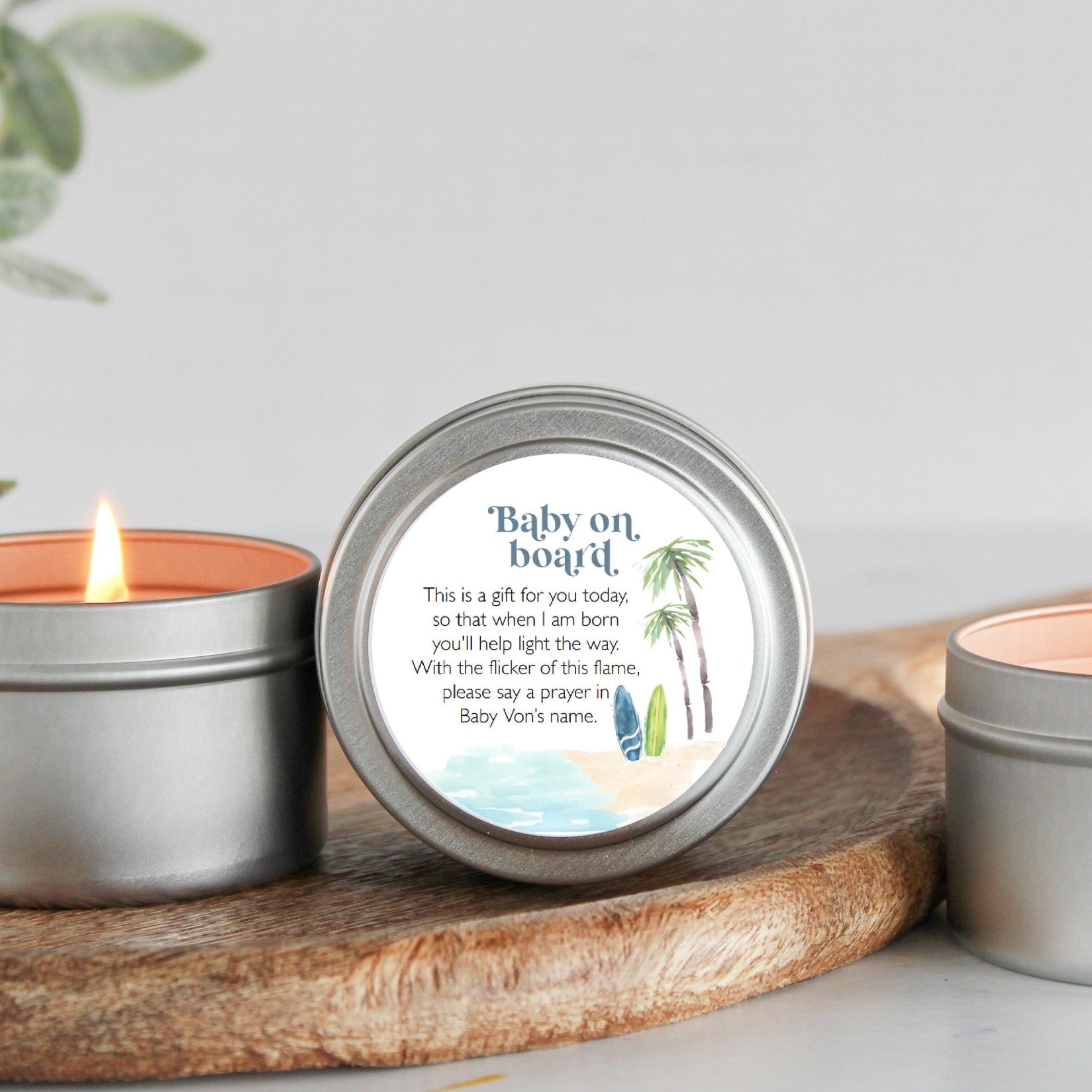 Baby on Board Baby Shower Tins - Set of 10 - The Dancing Wick