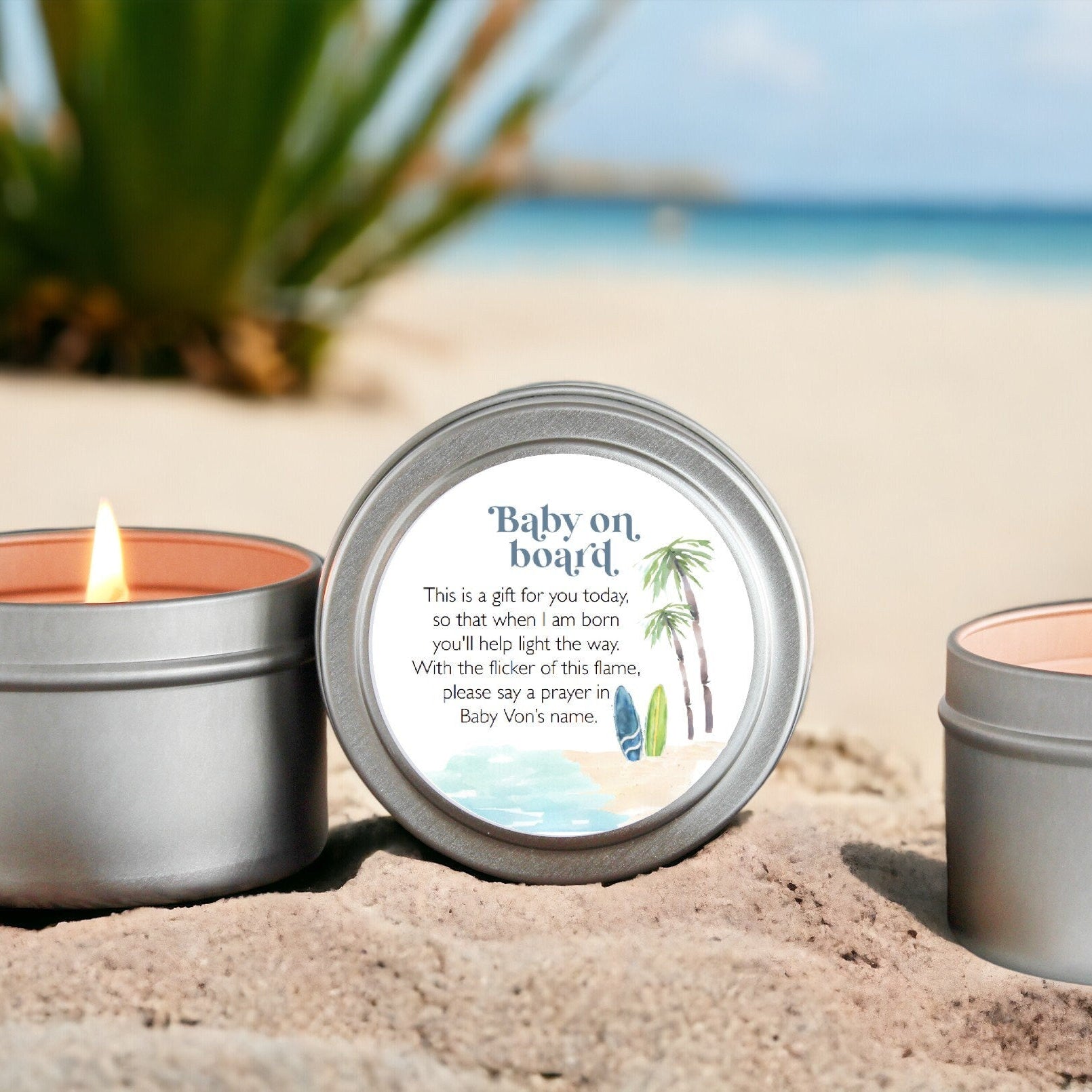 Baby on Board Baby Shower Tins - Set of 10 - The Dancing Wick