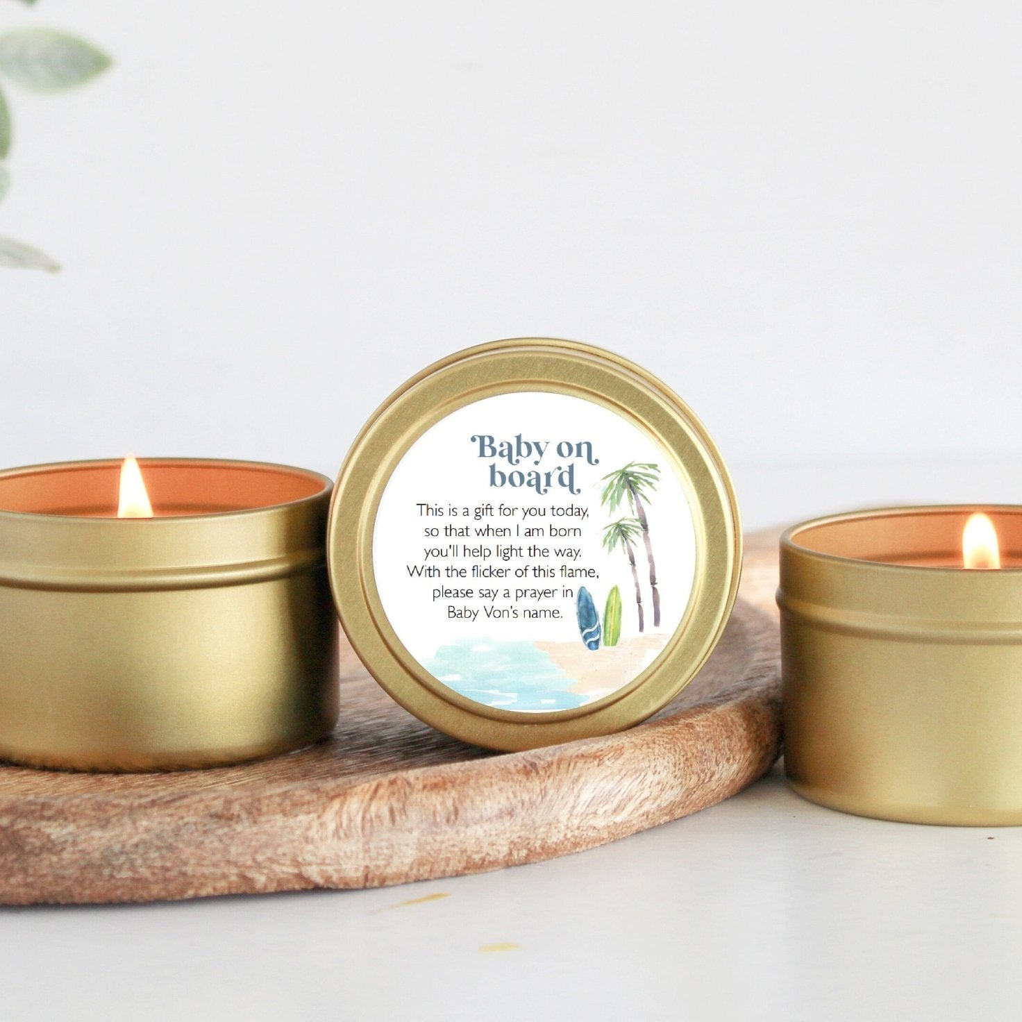 Baby on Board Baby Shower Tins - Set of 10 - The Dancing Wick