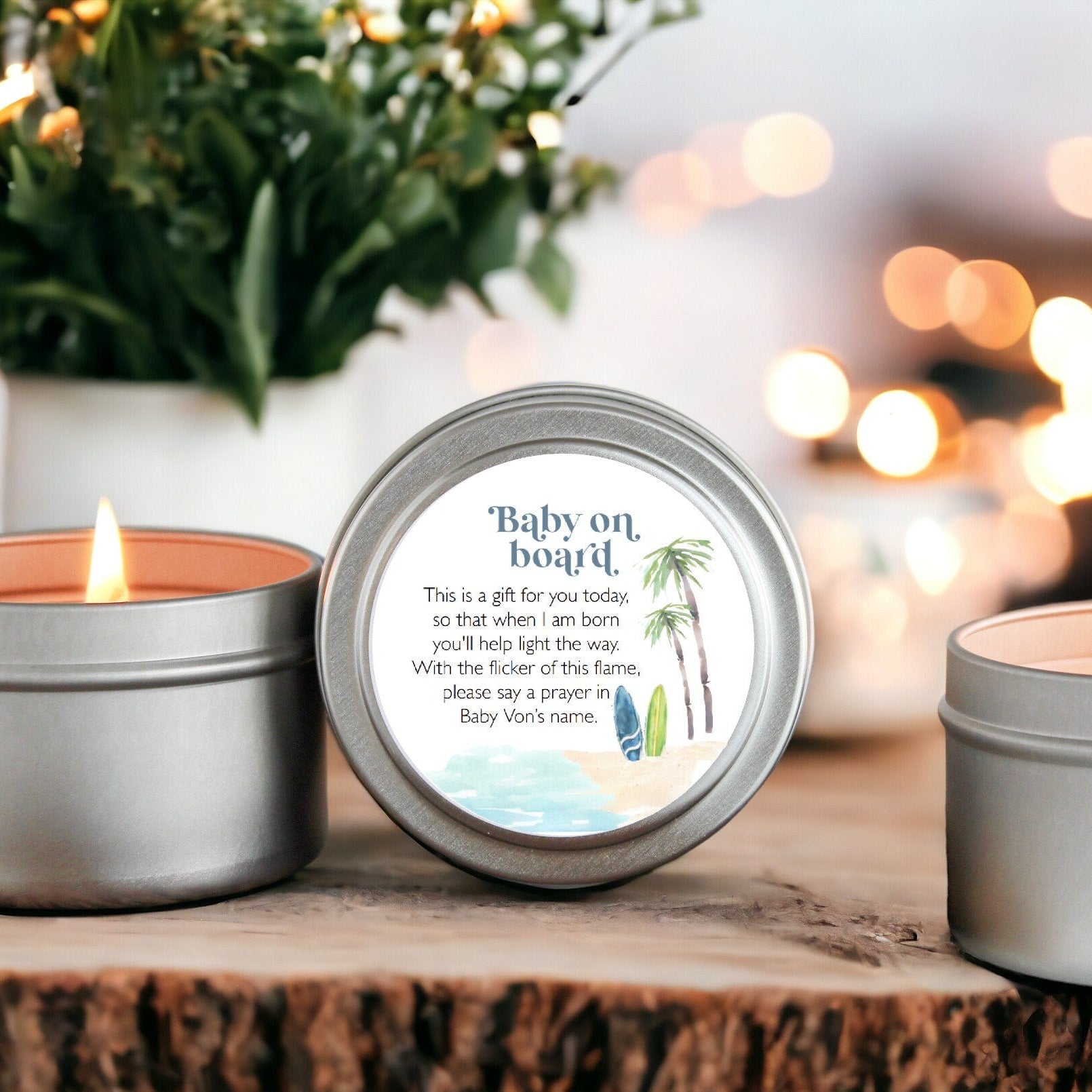 Baby on Board Baby Shower Tins - Set of 10 - The Dancing Wick