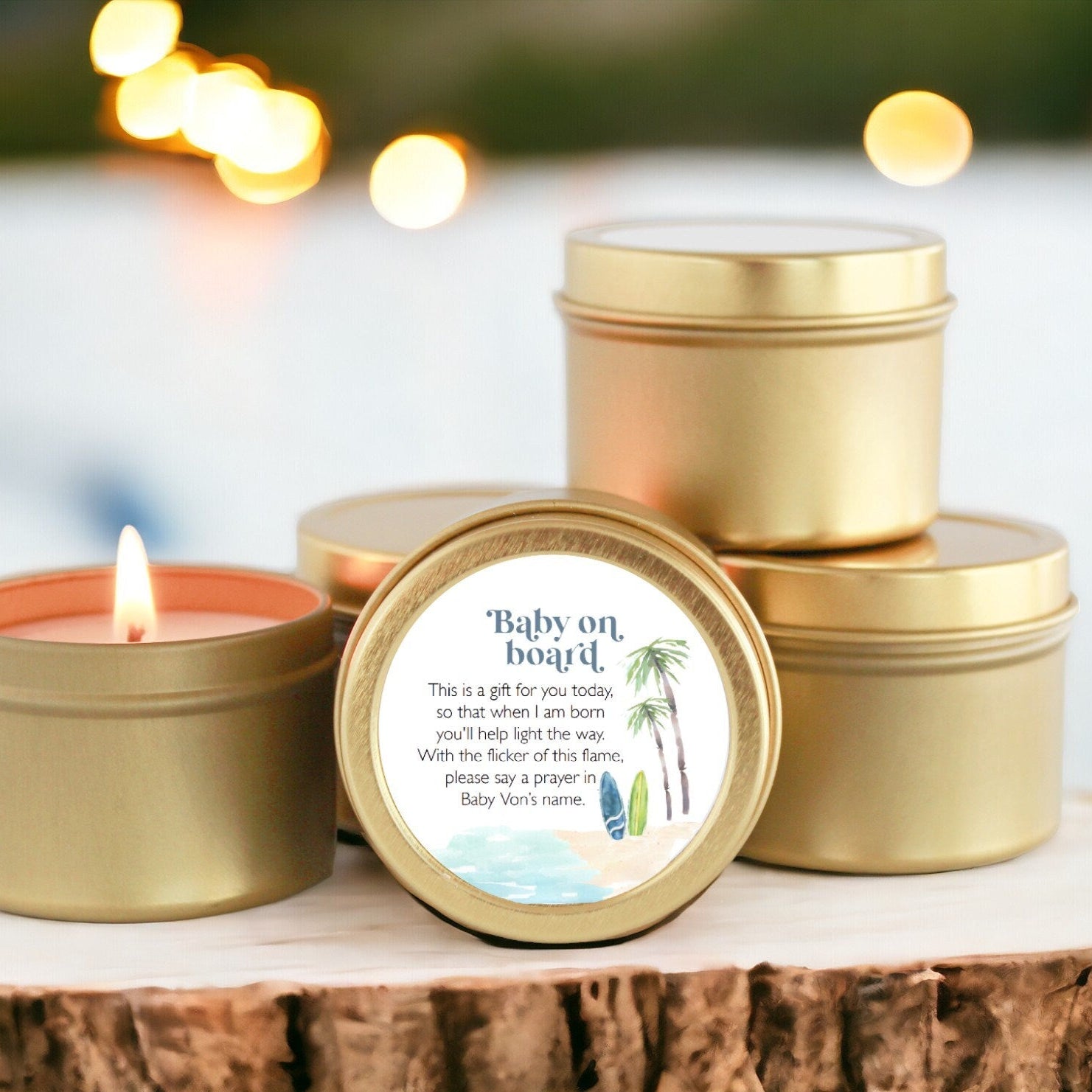 Baby on Board Baby Shower Tins - Set of 10 - The Dancing Wick