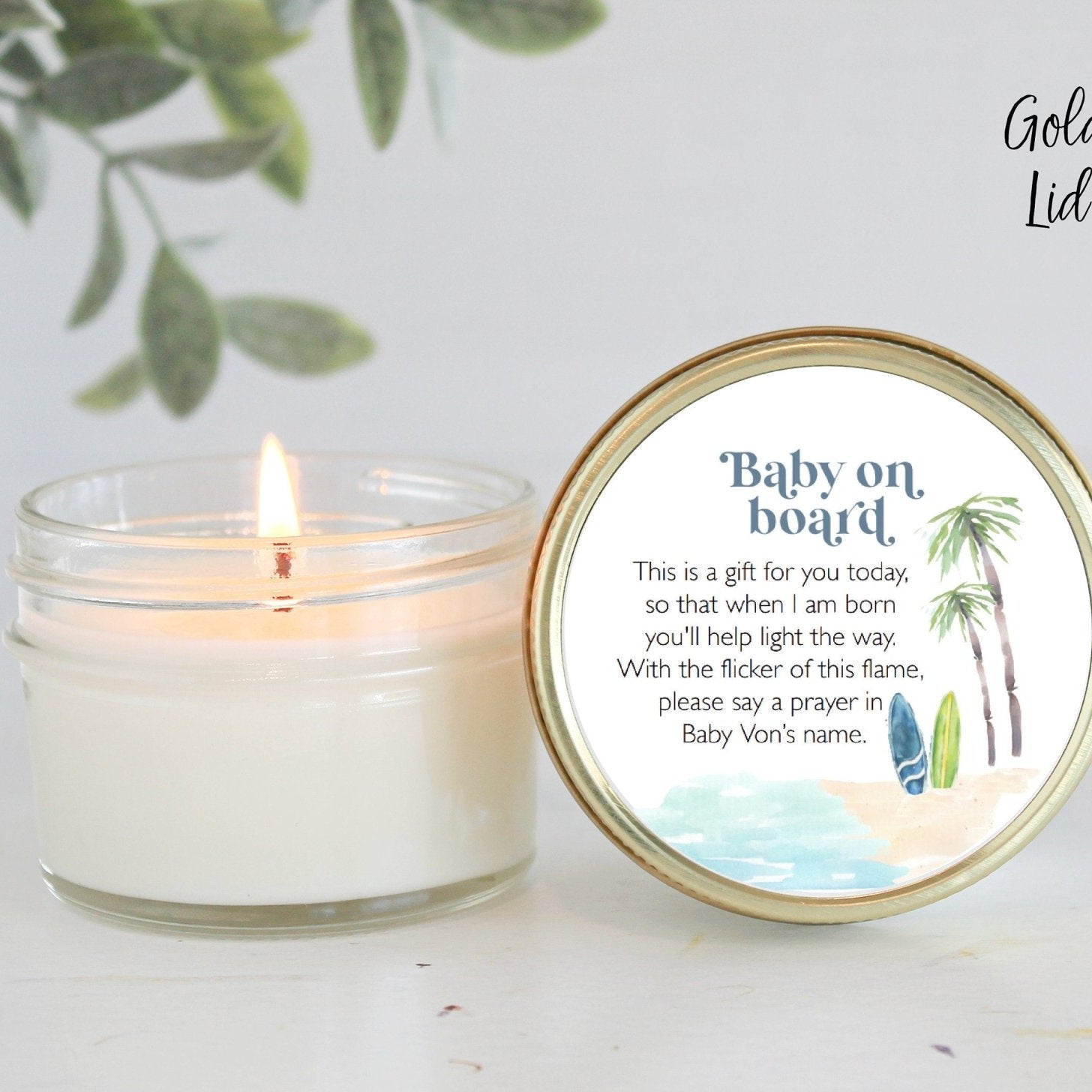 Baby on Board (Surf Beach) Shower Favors - The Dancing Wick