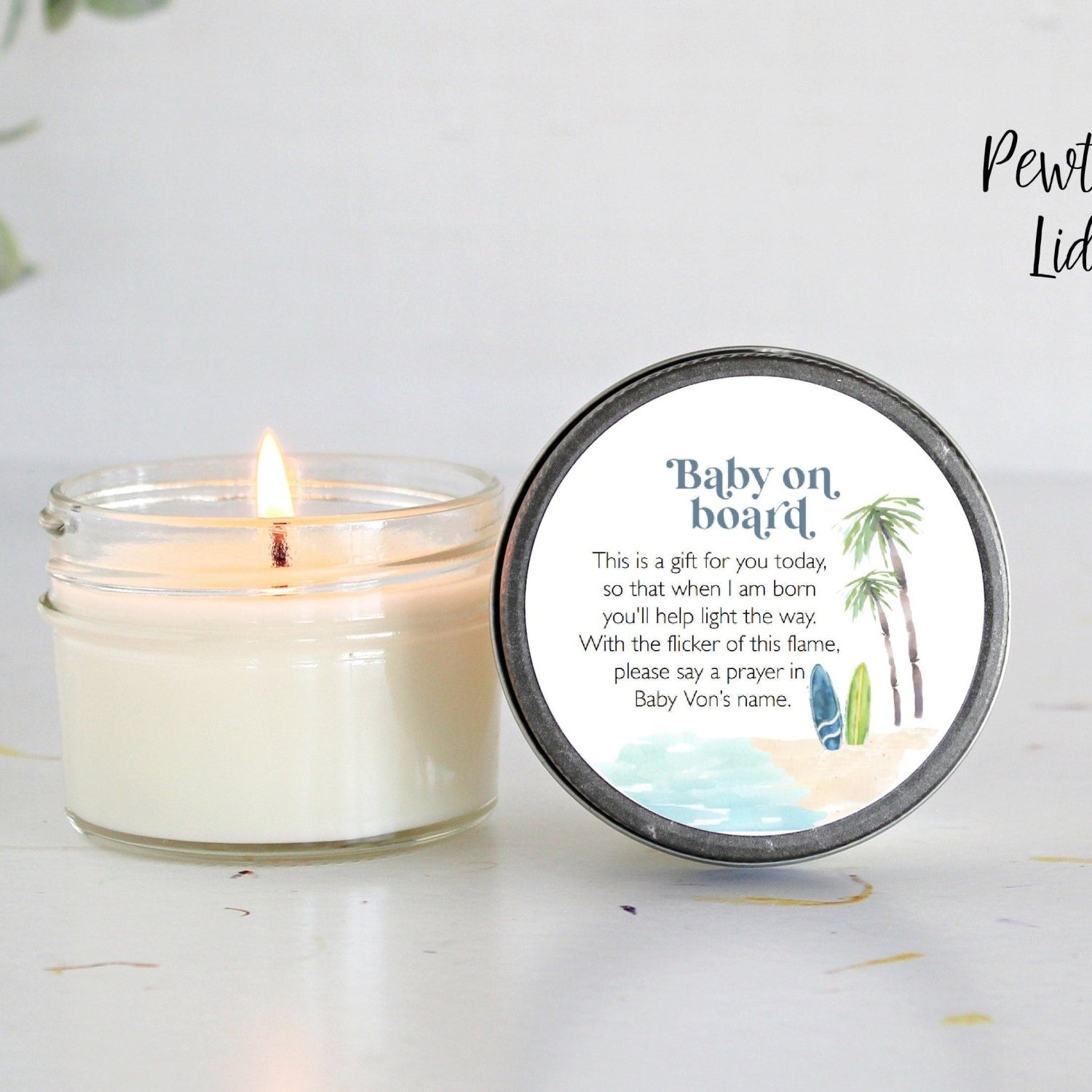 Baby on Board (Surf Beach) Shower Favors - The Dancing Wick