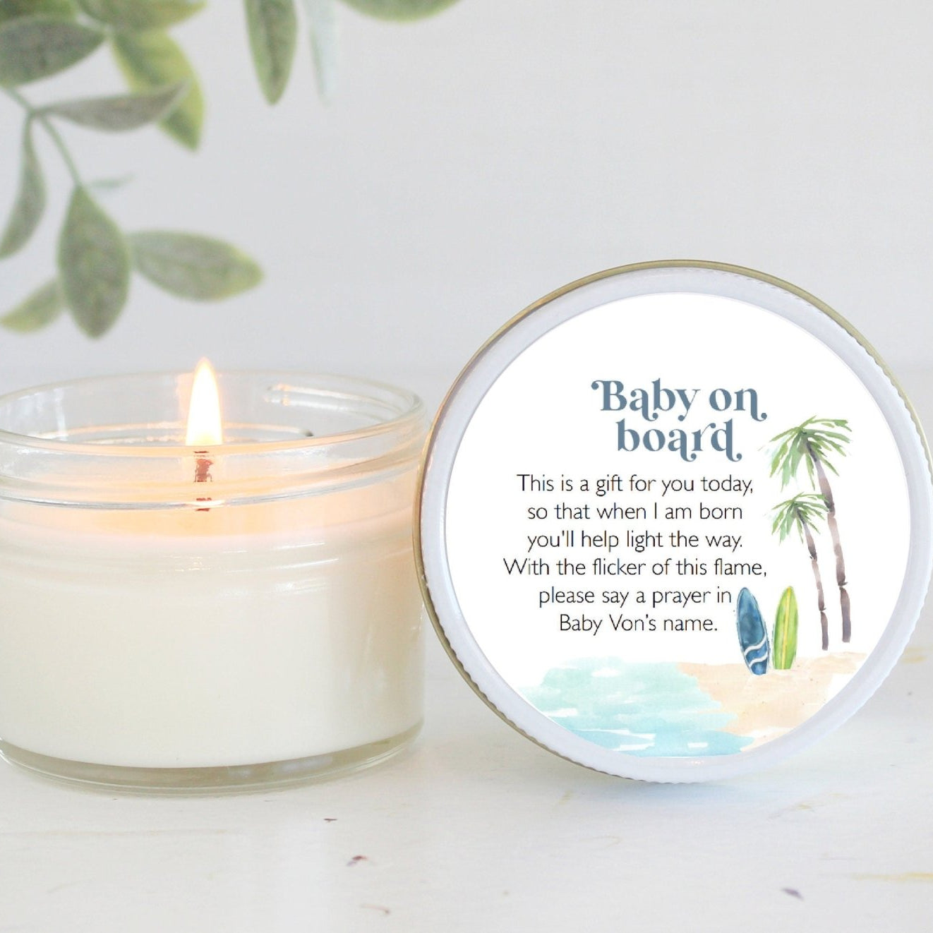 Baby on Board (Surf Beach) Shower Favors - The Dancing Wick