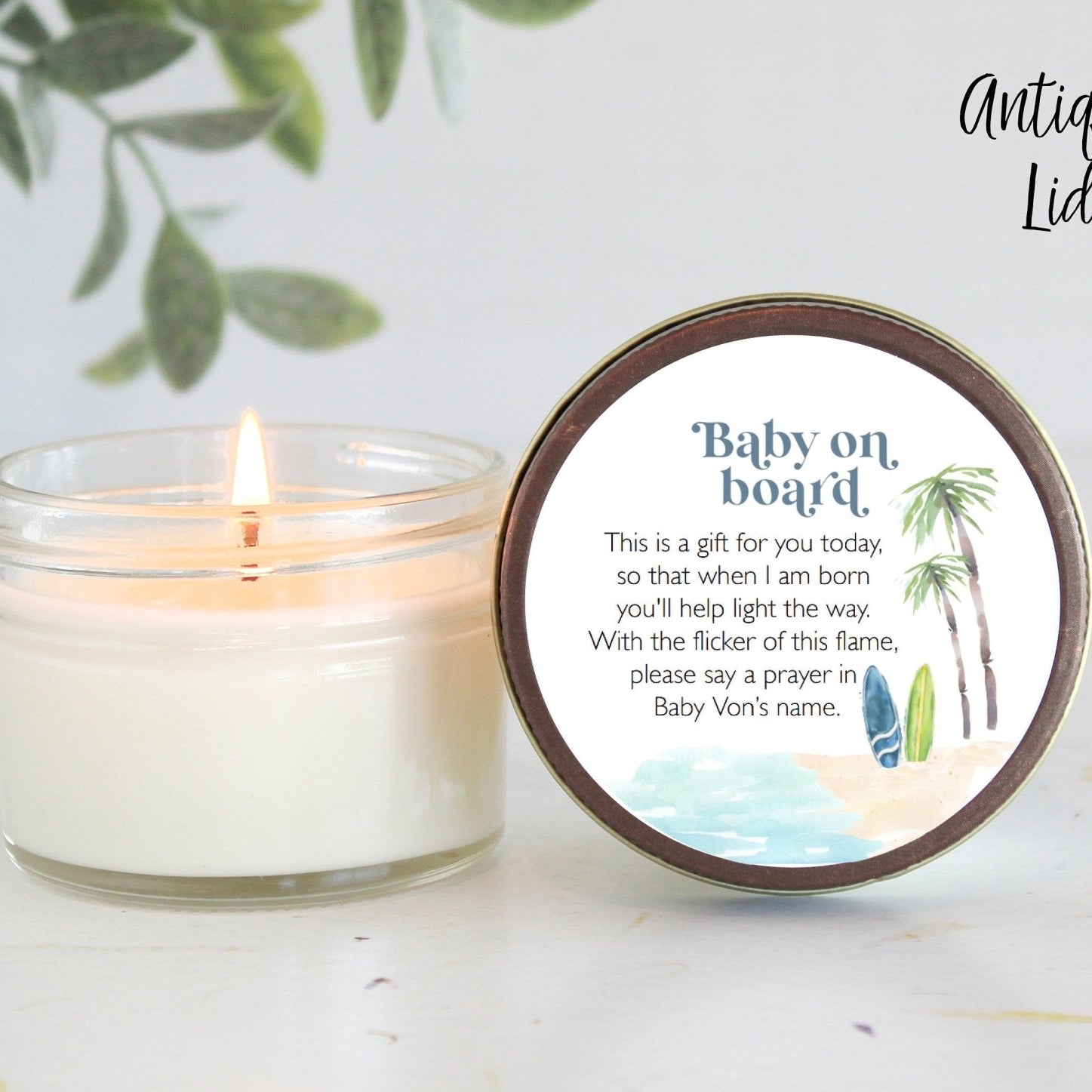 Baby on Board (Surf Beach) Shower Favors - The Dancing Wick