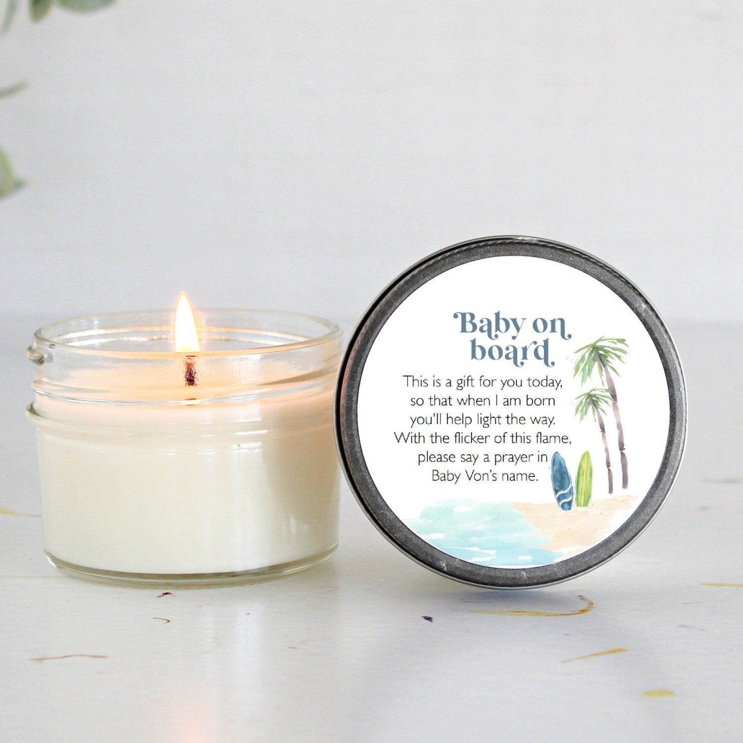 Baby on Board (Surf Beach) Shower Favors - The Dancing Wick