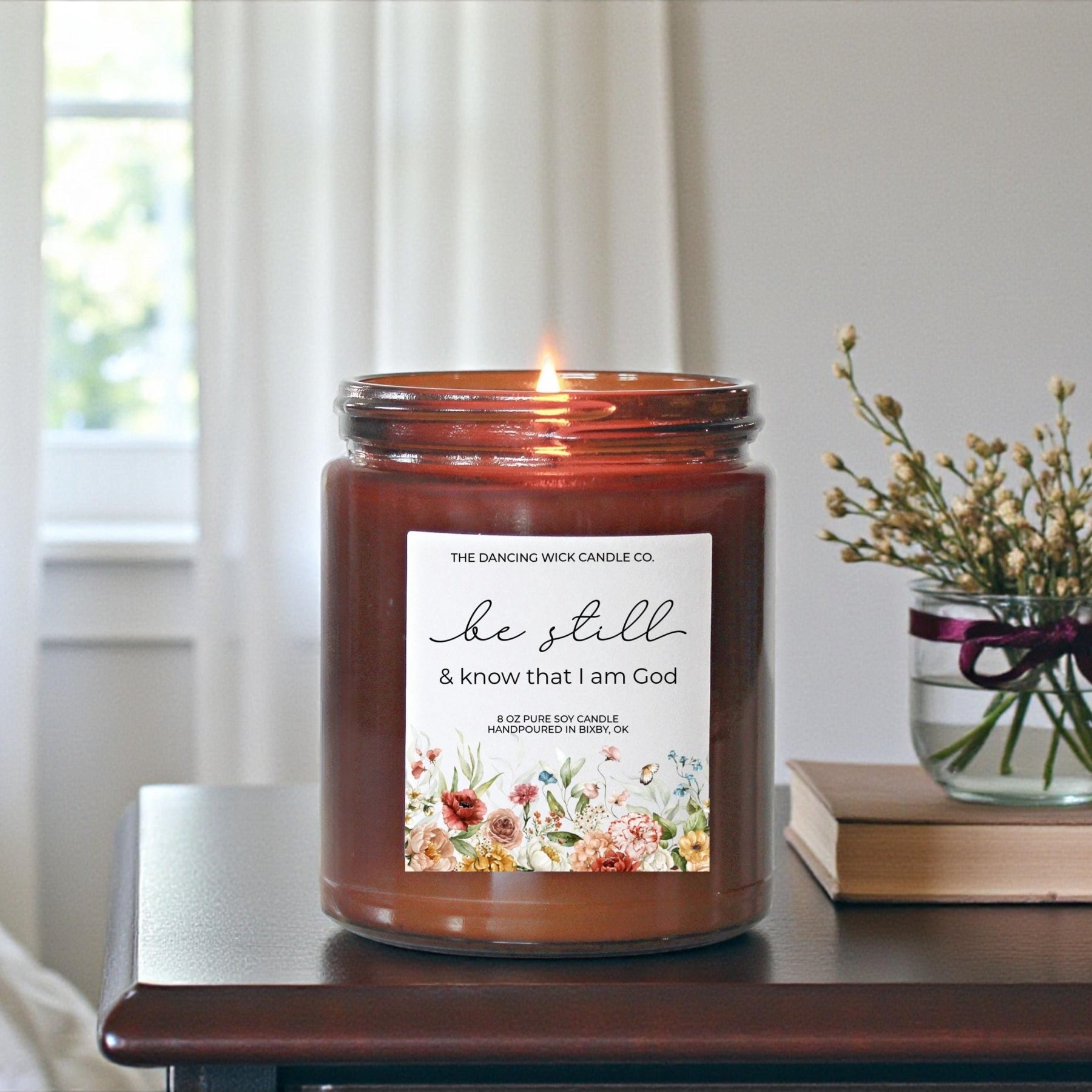 Be Still & Know That I Am God Candle Amber - Faire - The Dancing Wick