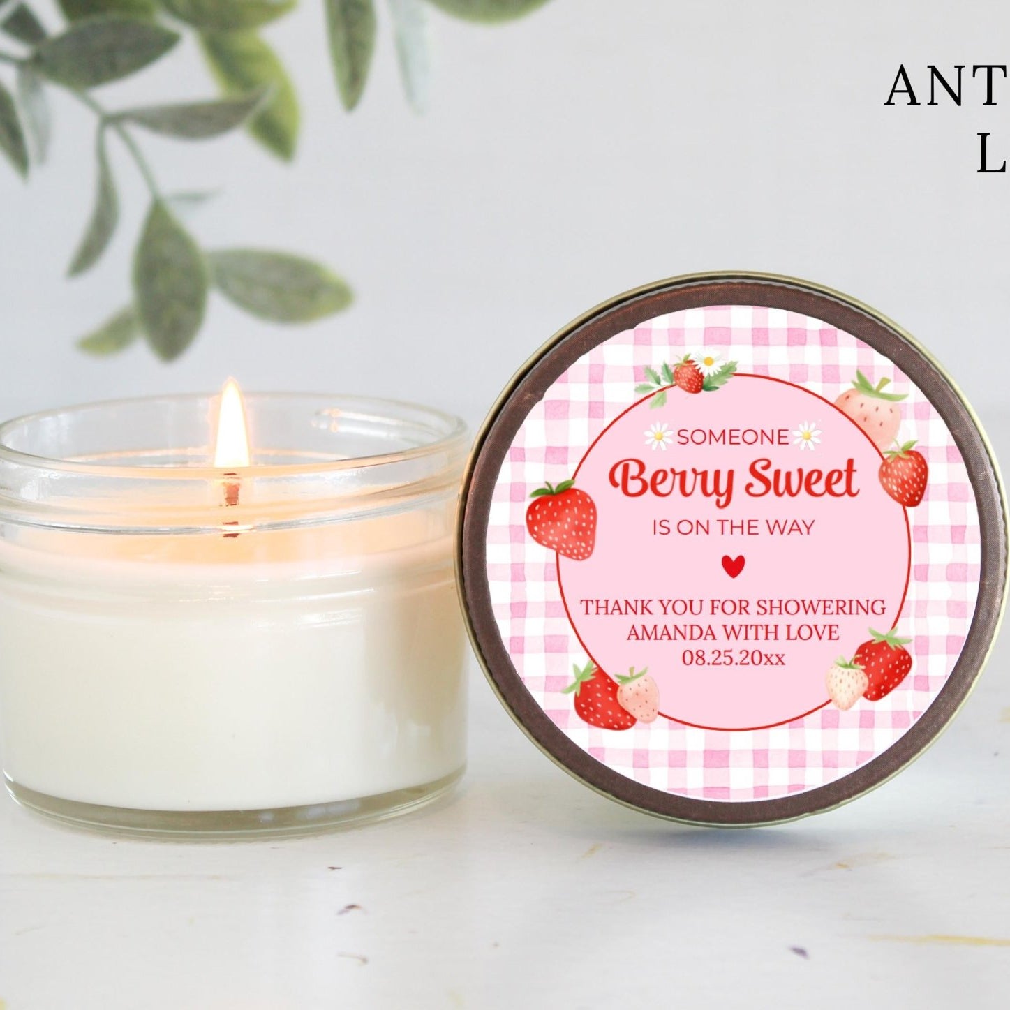 Berry Sweet Baby Shower & 1st Birthday Candle Favors / Personalized 4 oz. Soy Candle Favors / - The Dancing Wick