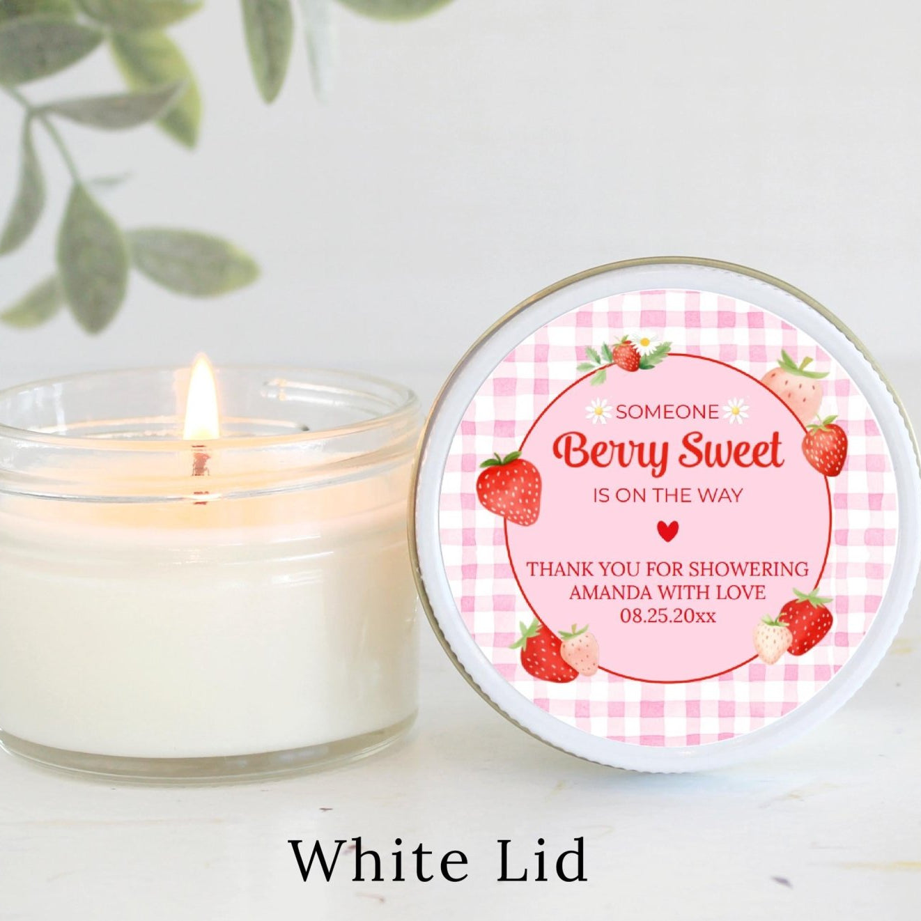 Berry Sweet Baby Shower & 1st Birthday Candle Favors / Personalized 4 oz. Soy Candle Favors / - The Dancing Wick