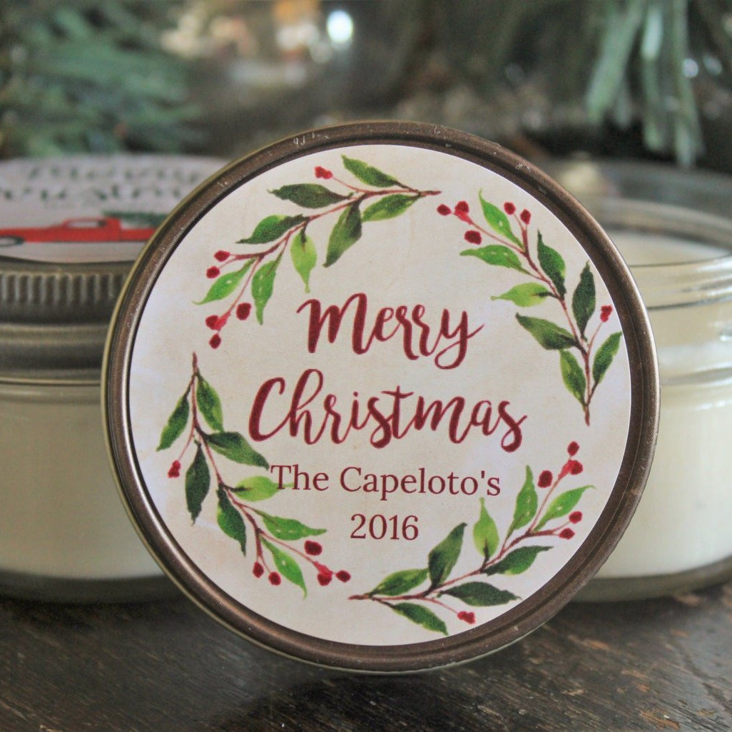 Berry Wreath Christmas Favors - The Dancing Wick