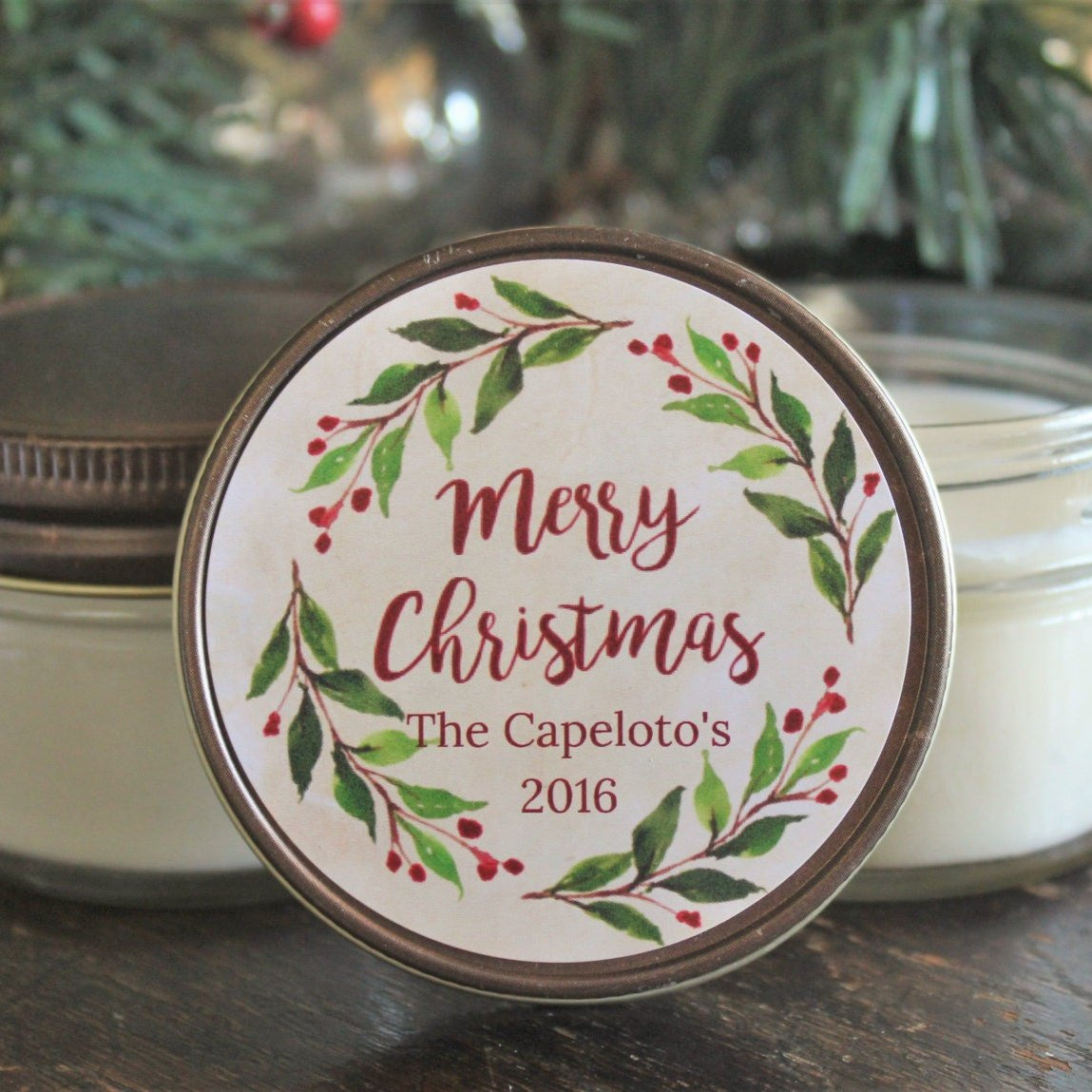 Berry Wreath Christmas Favors - The Dancing Wick
