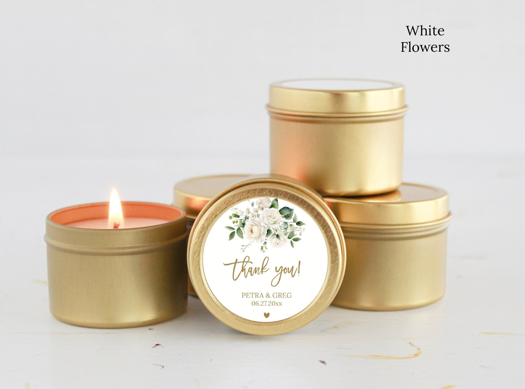 Blush Floral Tin Favors - Set of 10 - The Dancing Wick