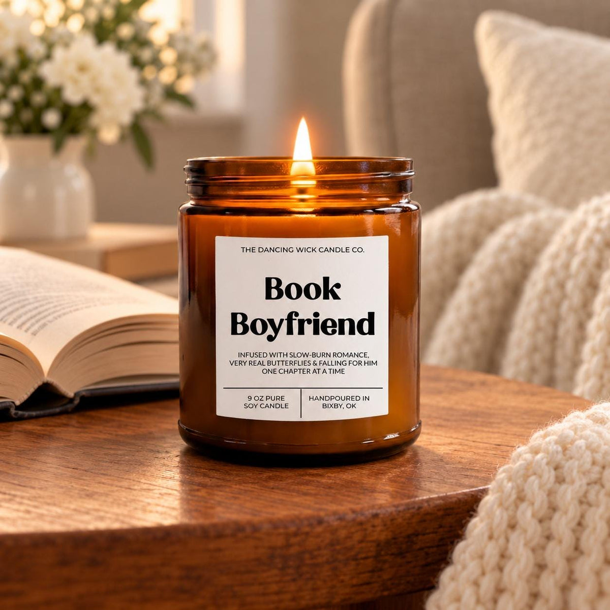 Book Boyfriend Amber Candle - The Dancing Wick