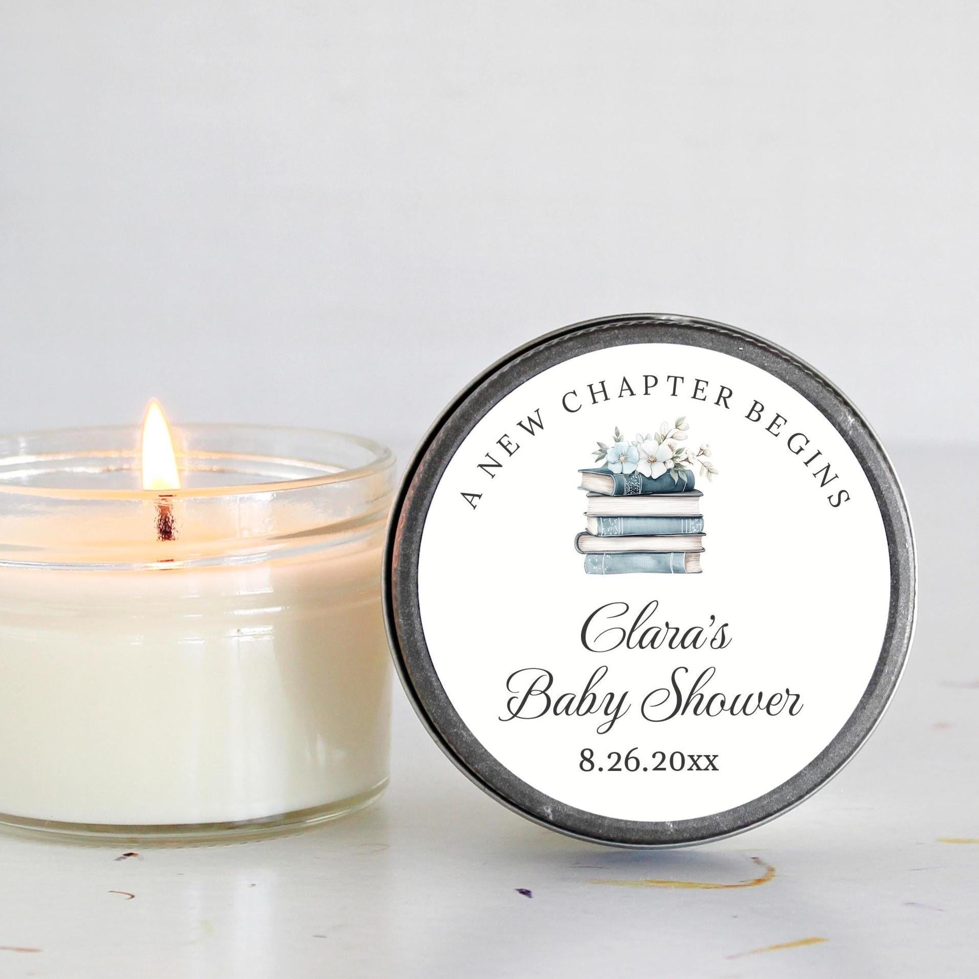 Book Theme Baby Shower Favors |A New Chapter Begins - The Dancing Wick