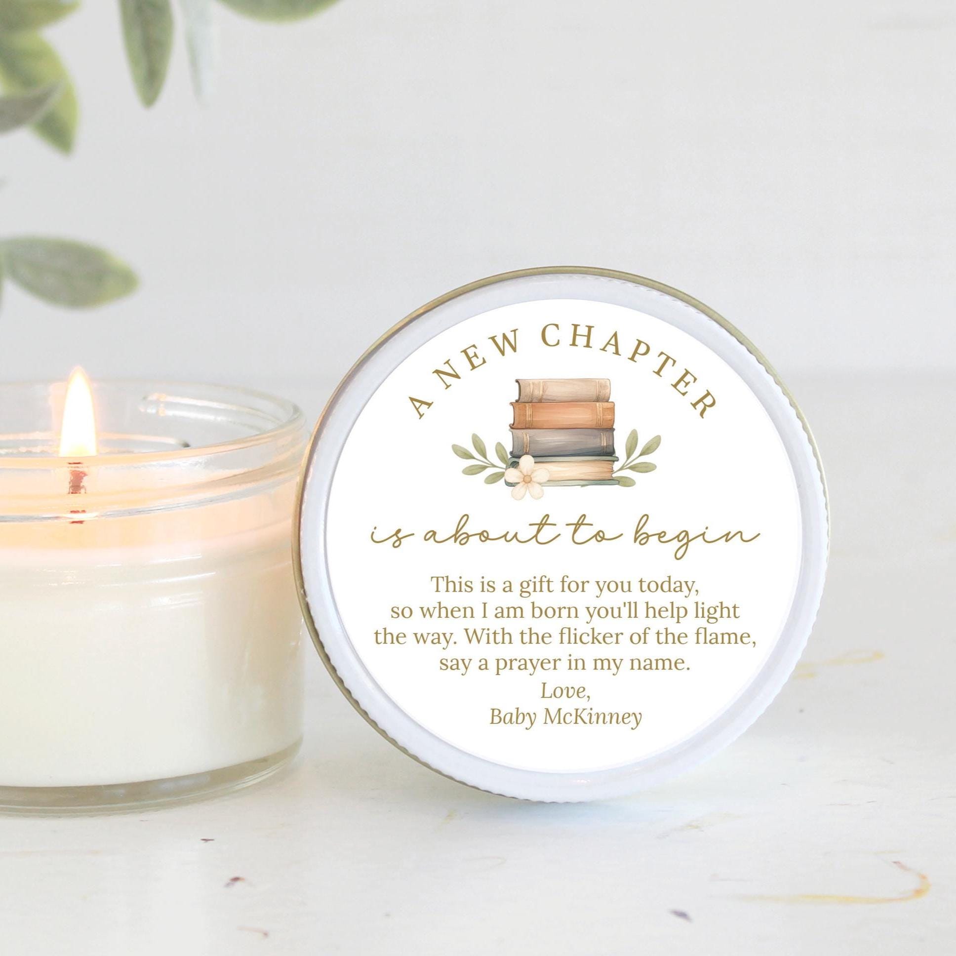 Book Theme Baby Shower Favors |A New Chapter Begins - The Dancing Wick