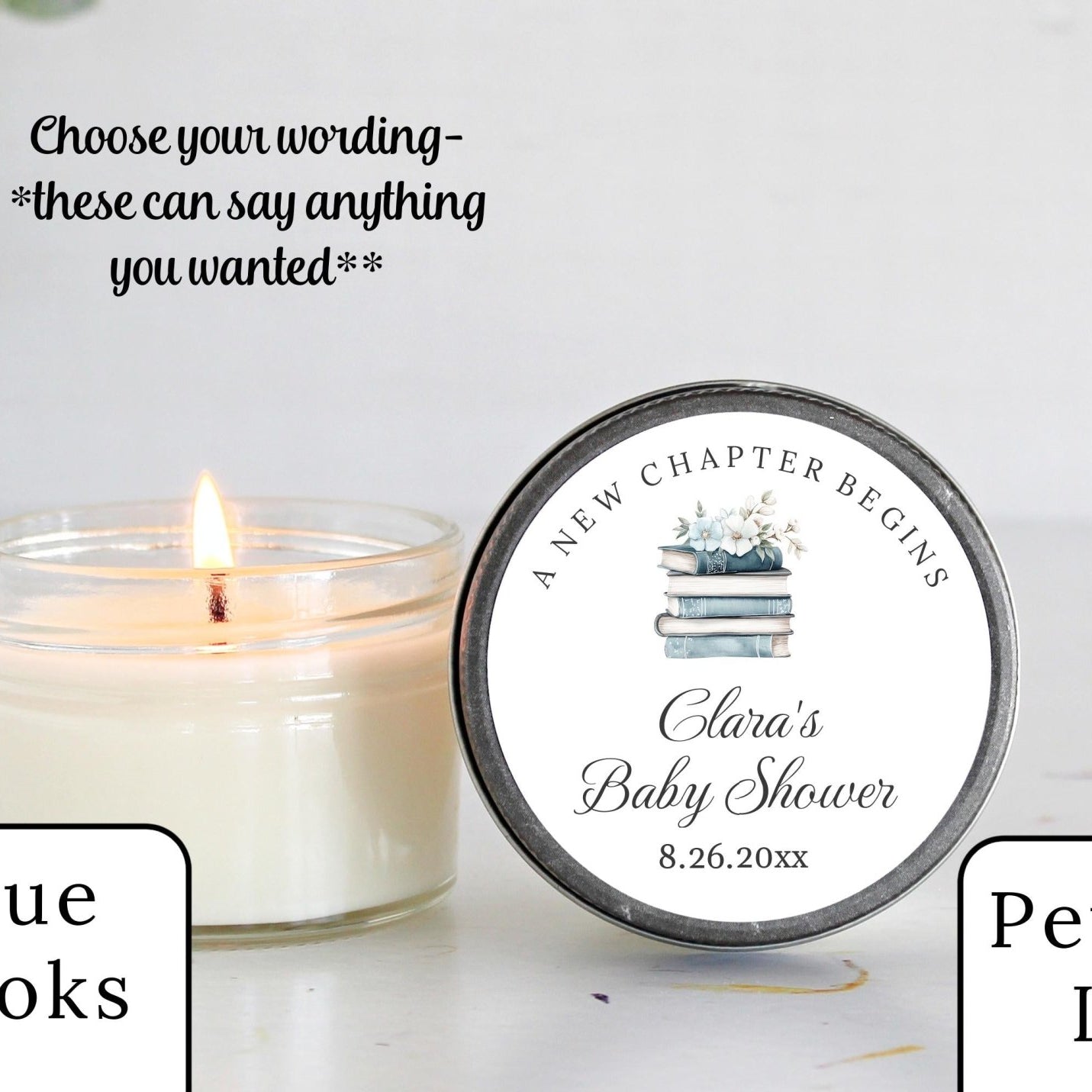 Book Theme Baby Shower Favors |A New Chapter Begins - The Dancing Wick