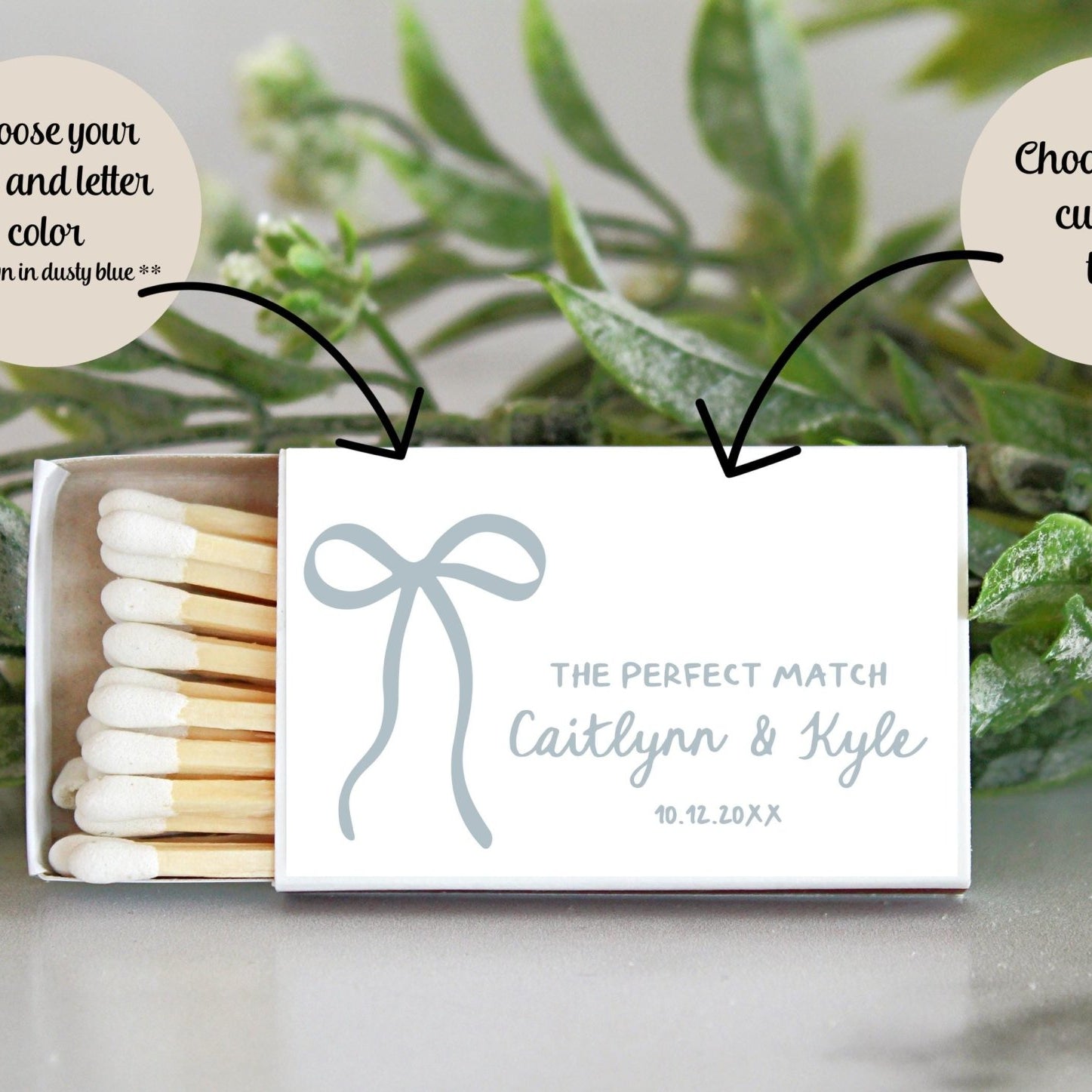 Bow Wedding Matches - Set of 10 - The Dancing Wick