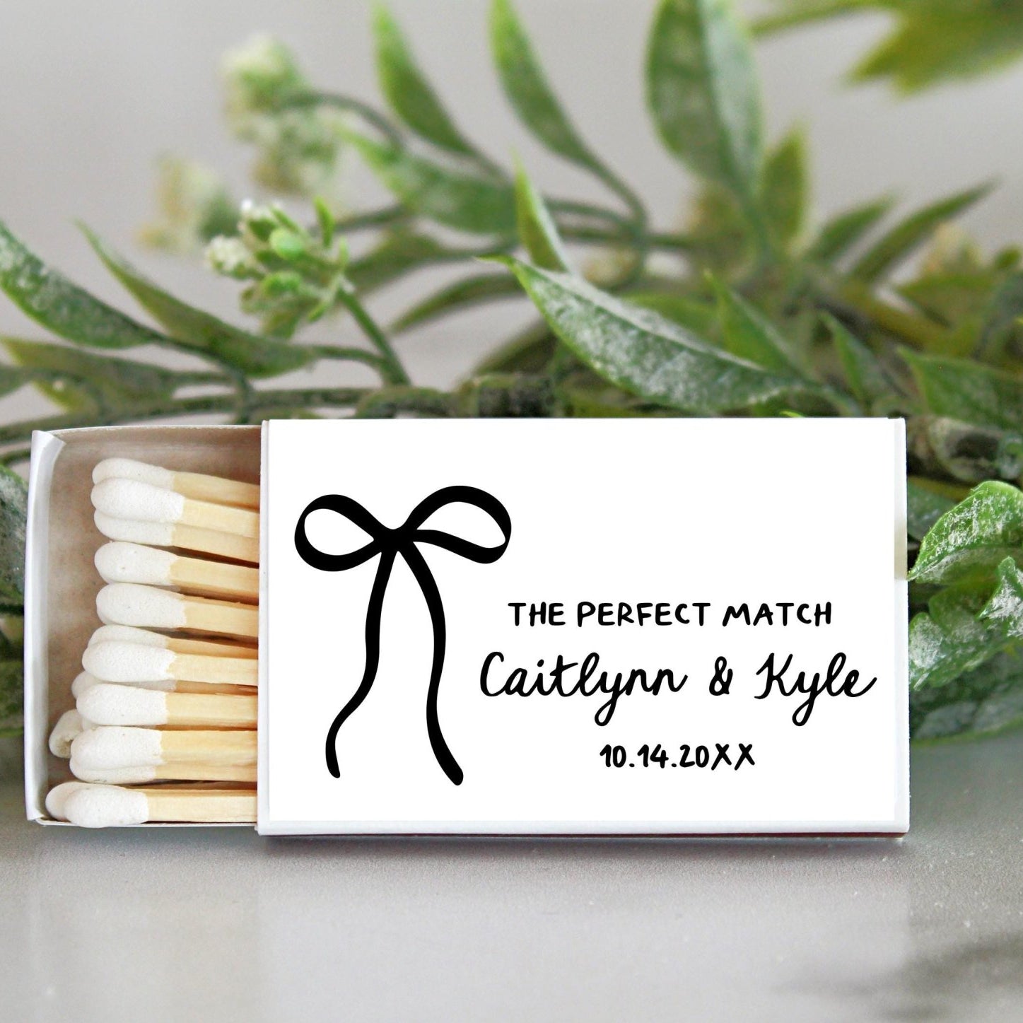 Bow Wedding Matches - Set of 10 - The Dancing Wick